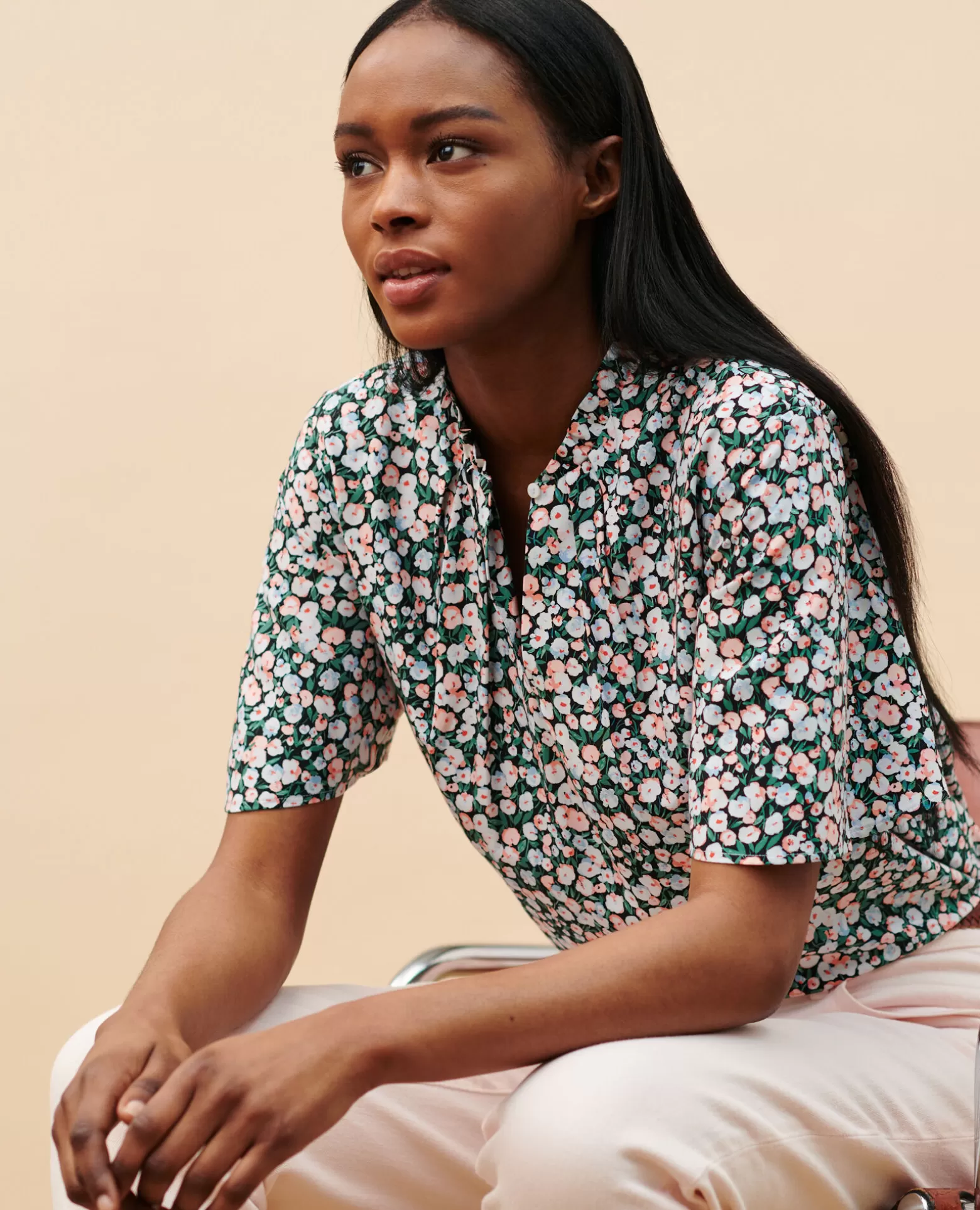 Blouses & Chemises | Comptoir des Cotonniers Blouse Imprimee 7300D 119 Print Blue