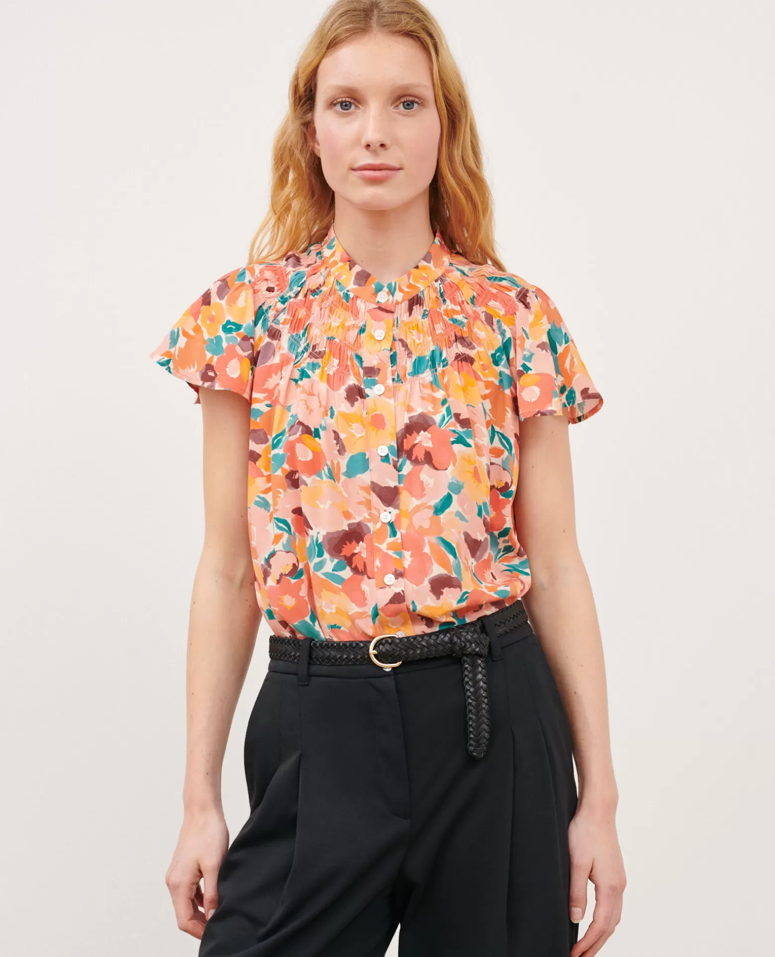 Blouses & Chemises | Comptoir des Cotonniers Blouse Imprimee Fluide 0230 Fauve Orange