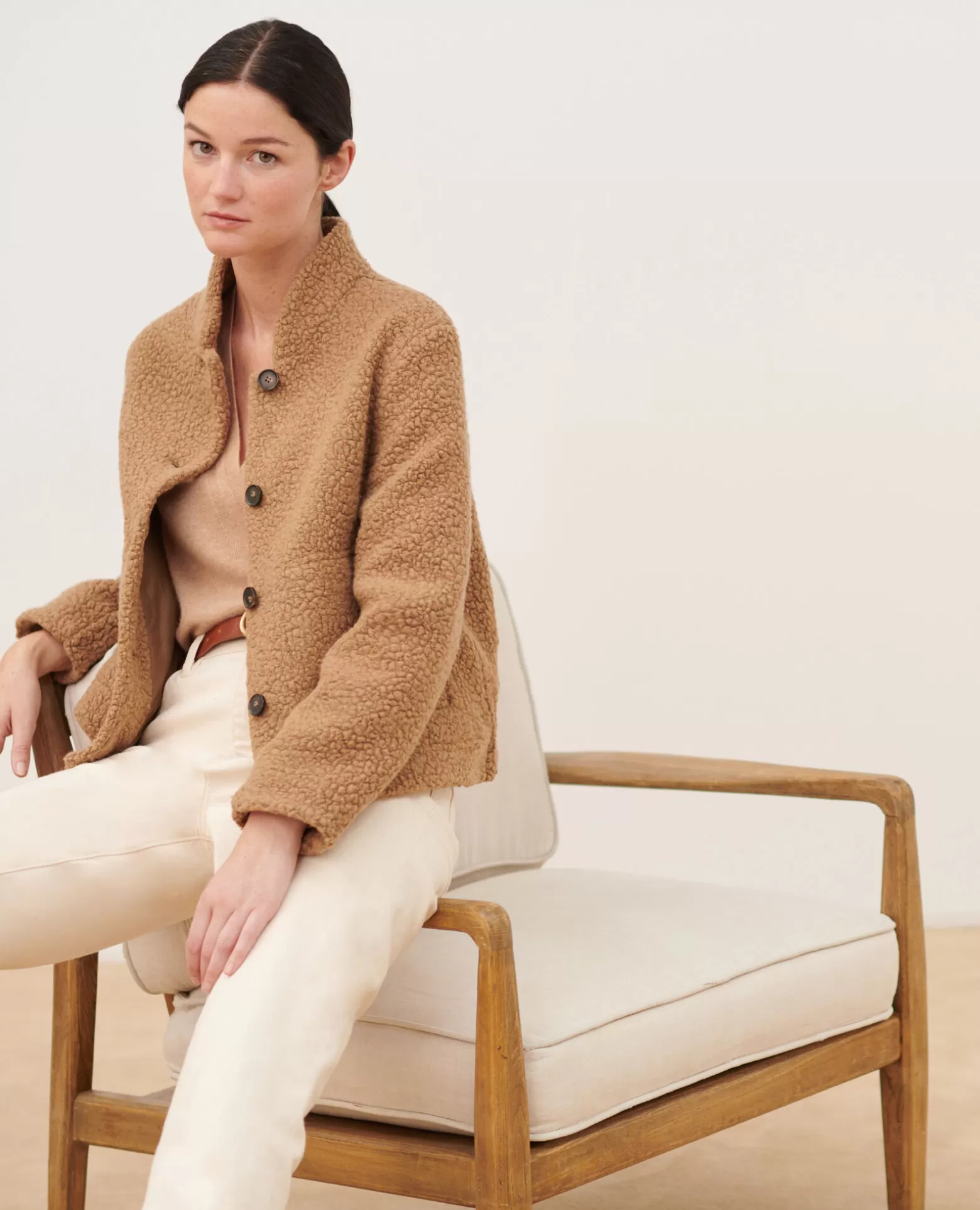 Vestes & Trenchs | Comptoir des Cotonniers Blouson Court En Laine Melangee 8849 31 Beige