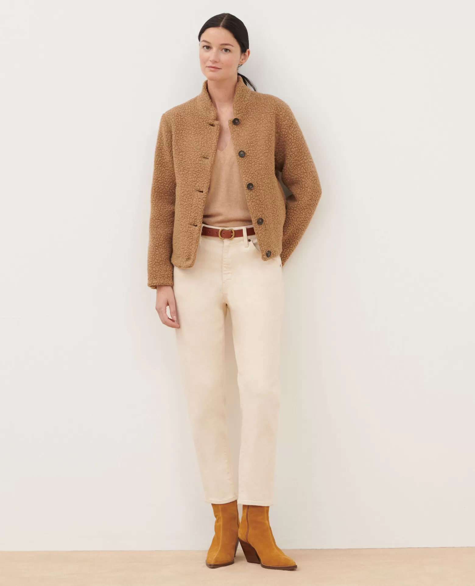 Vestes & Trenchs | Comptoir des Cotonniers Blouson Court En Laine Melangee 8849 31 Beige