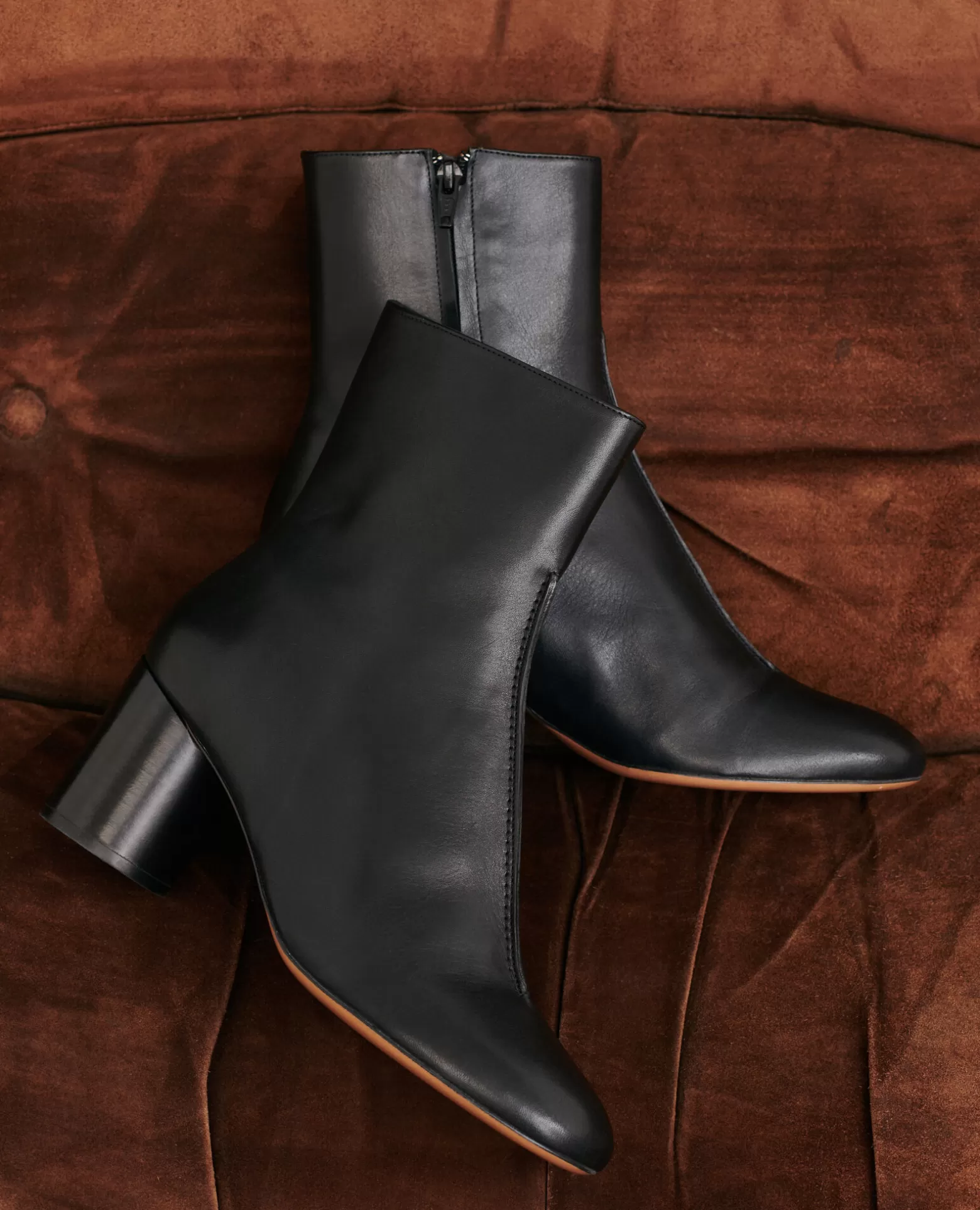 Chaussures | Comptoir des Cotonniers Boots A Talon En Cuir 4216 Black_Beauty