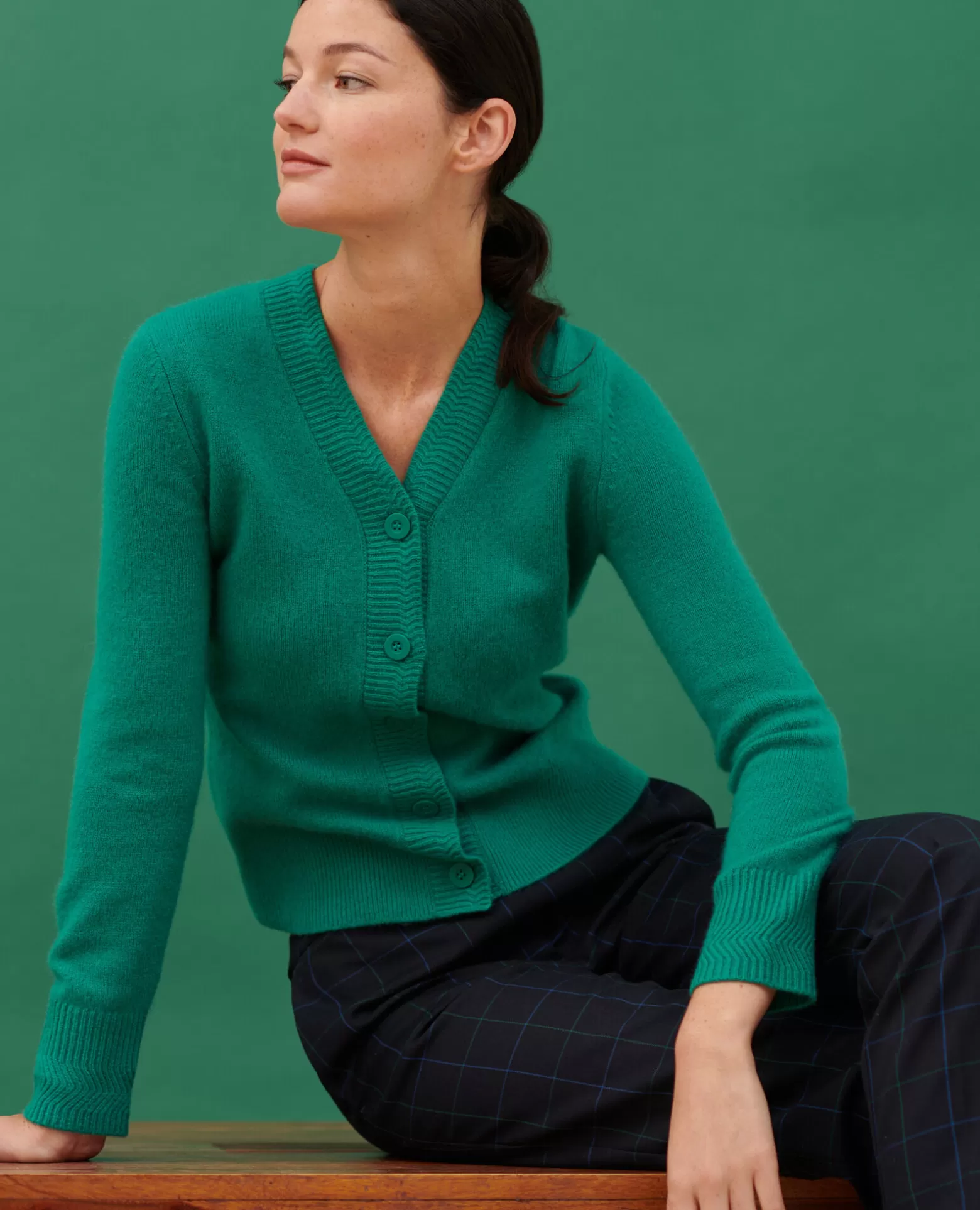 Maille | Comptoir des Cotonniers Cardigan En Cachemire 0553 Emerald Green