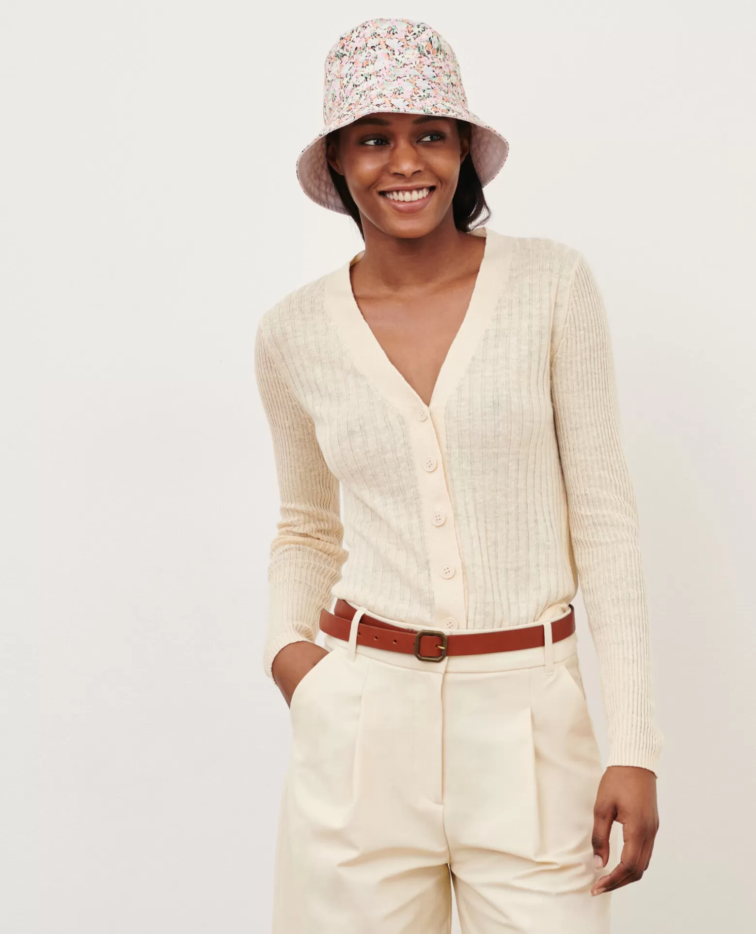 Maille | Comptoir des Cotonniers Cardigan En Lin 0010 Buttercream