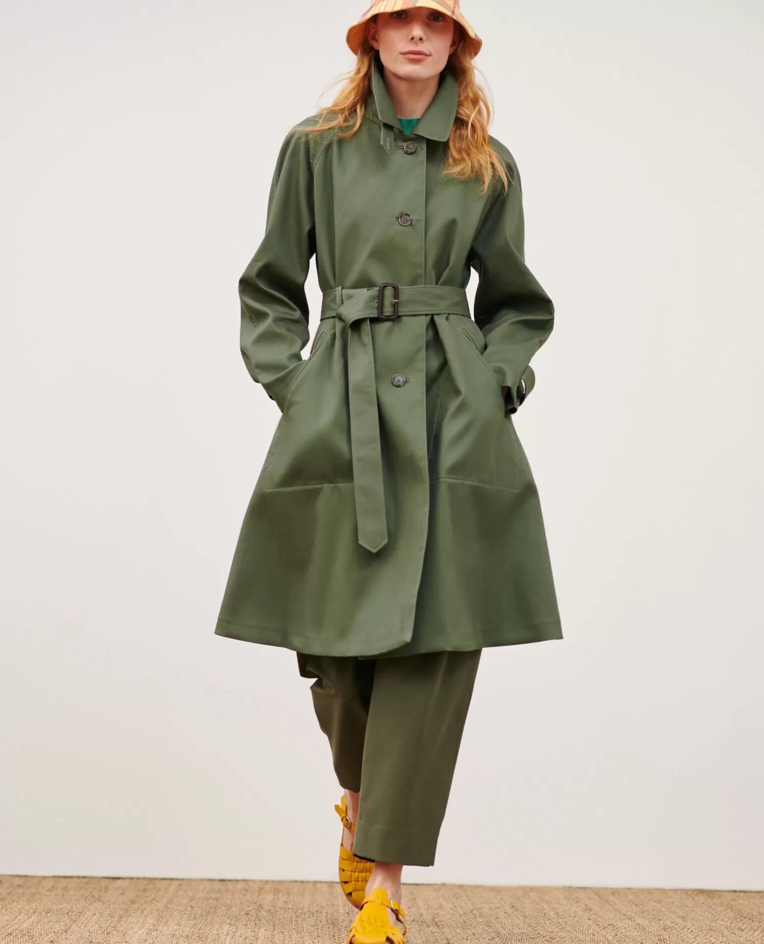 Vestes & Trenchs | Comptoir des Cotonniers Catherine - Trench Ample 0571 Thyme Green