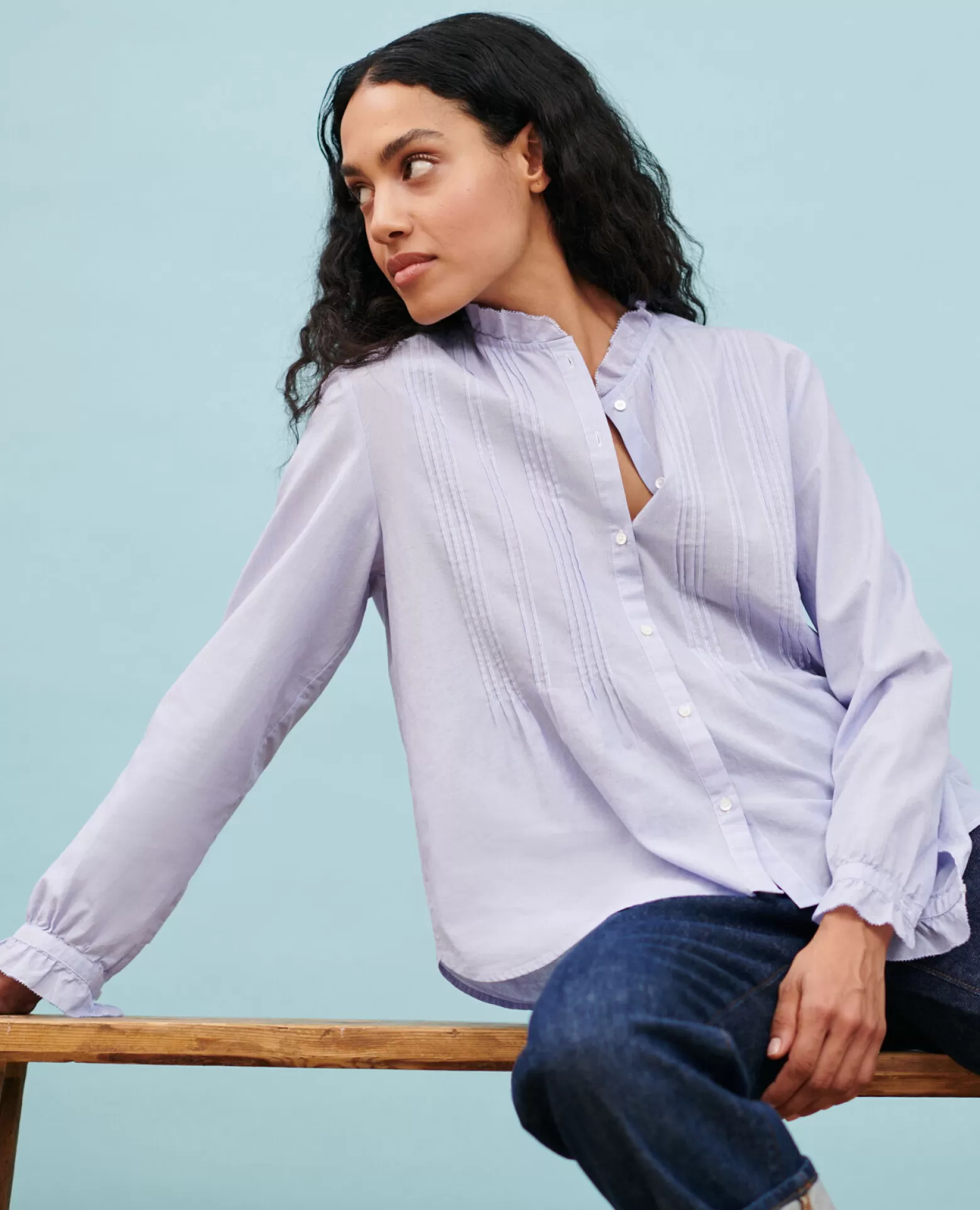 Blouses & Chemises | Comptoir des Cotonniers Chemise En Coton 0612 Blue Mini Stripes