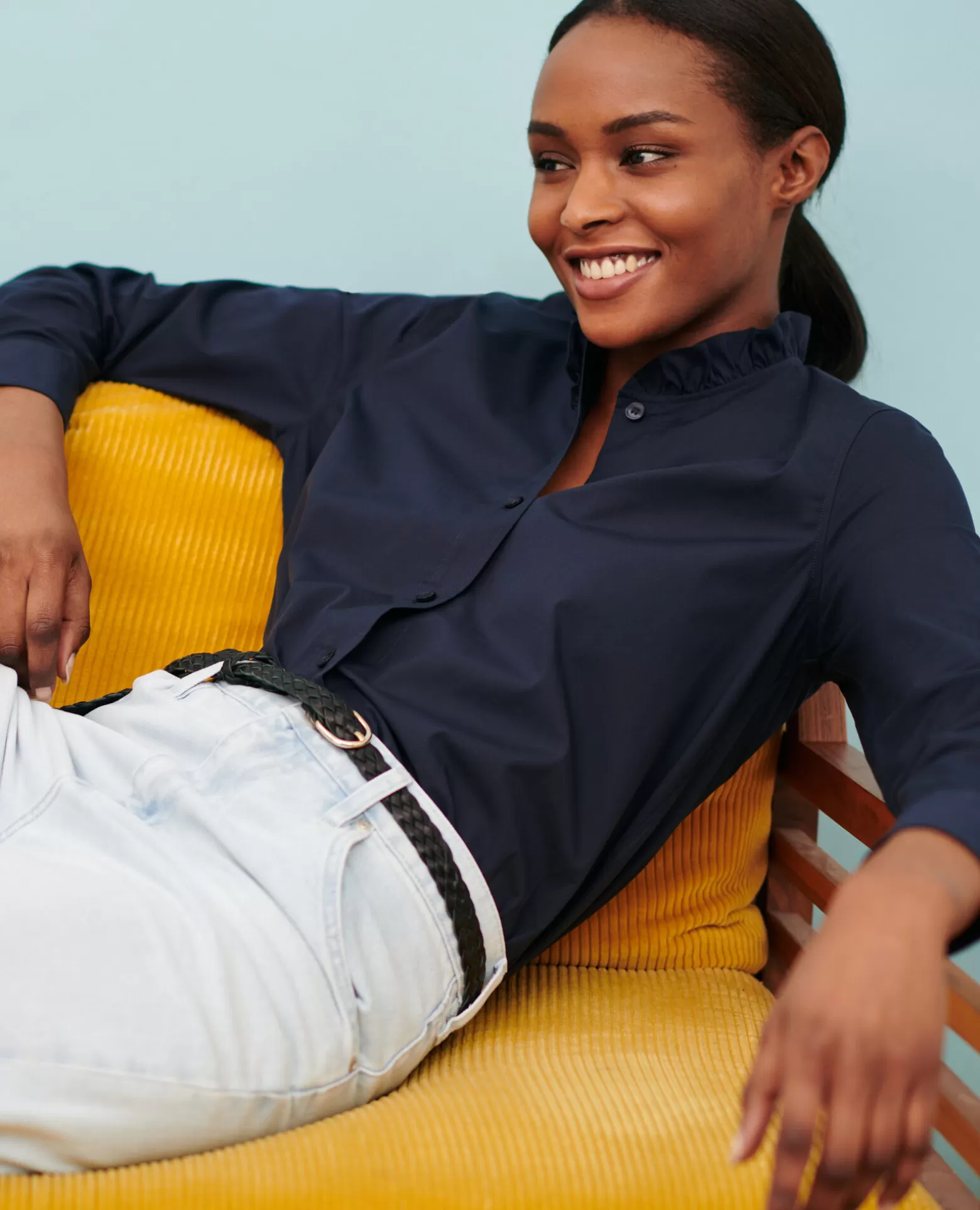 Blouses & Chemises | Comptoir des Cotonniers Chemise En Coton 7012C 69 Navy