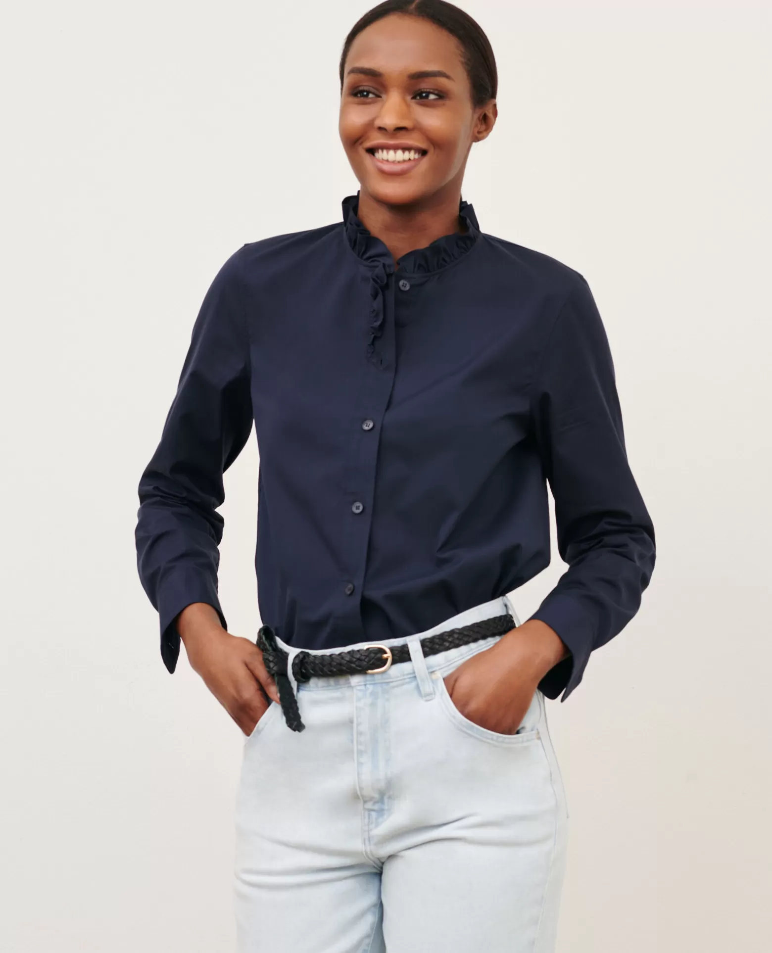 Blouses & Chemises | Comptoir des Cotonniers Chemise En Coton 7012C 69 Navy