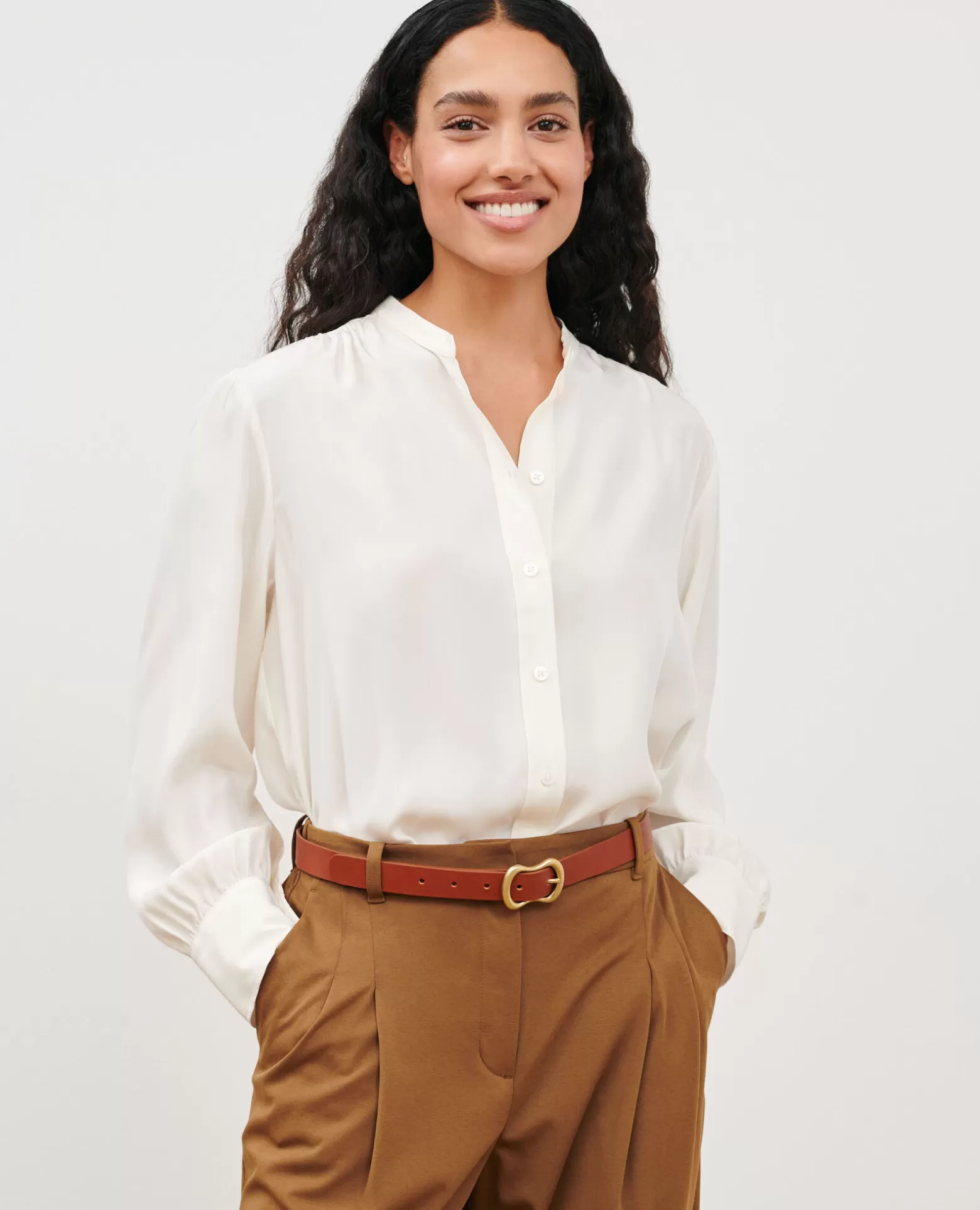 Blouses & Chemises | Comptoir des Cotonniers Chemise En Soie 4224 Gardenia