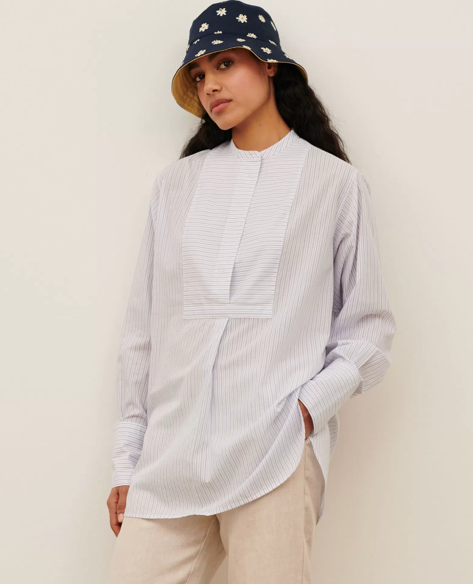 Blouses & Chemises | Comptoir des Cotonniers Chemise Liquette En Coton 0622 Blue Medium Stripes