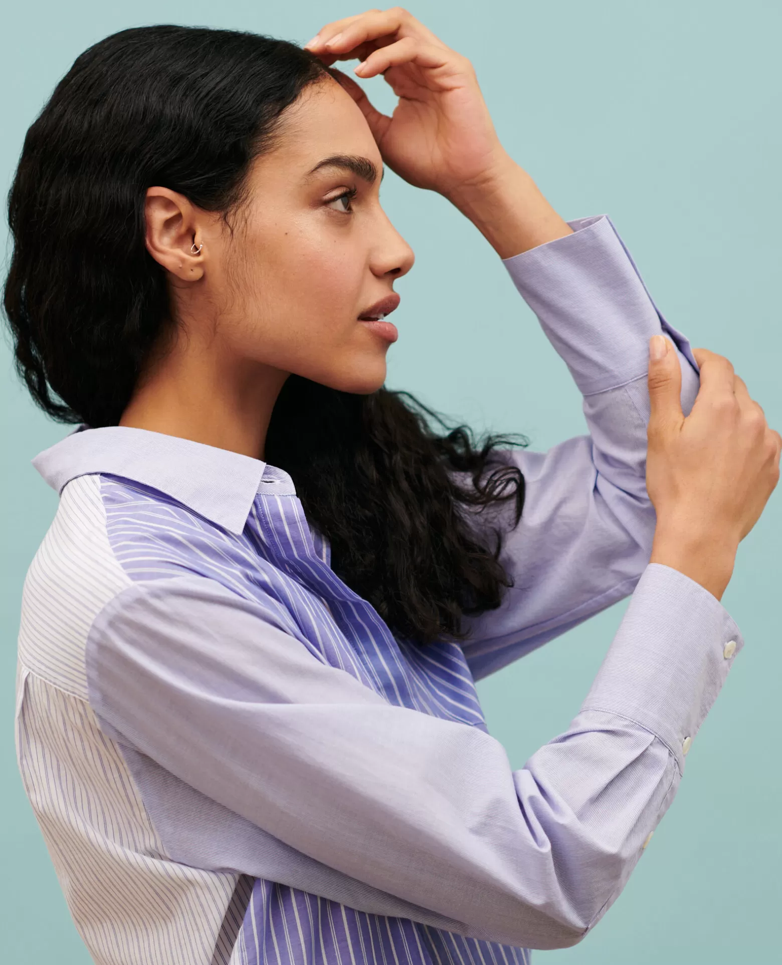 Blouses & Chemises | Comptoir des Cotonniers Chemise Liquette En Coton 0622 Blue Medium Stripes