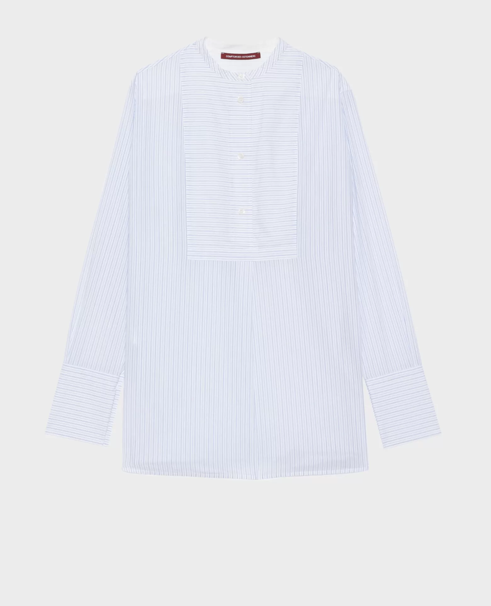 Blouses & Chemises | Comptoir des Cotonniers Chemise Liquette En Coton 0622 Blue Medium Stripes