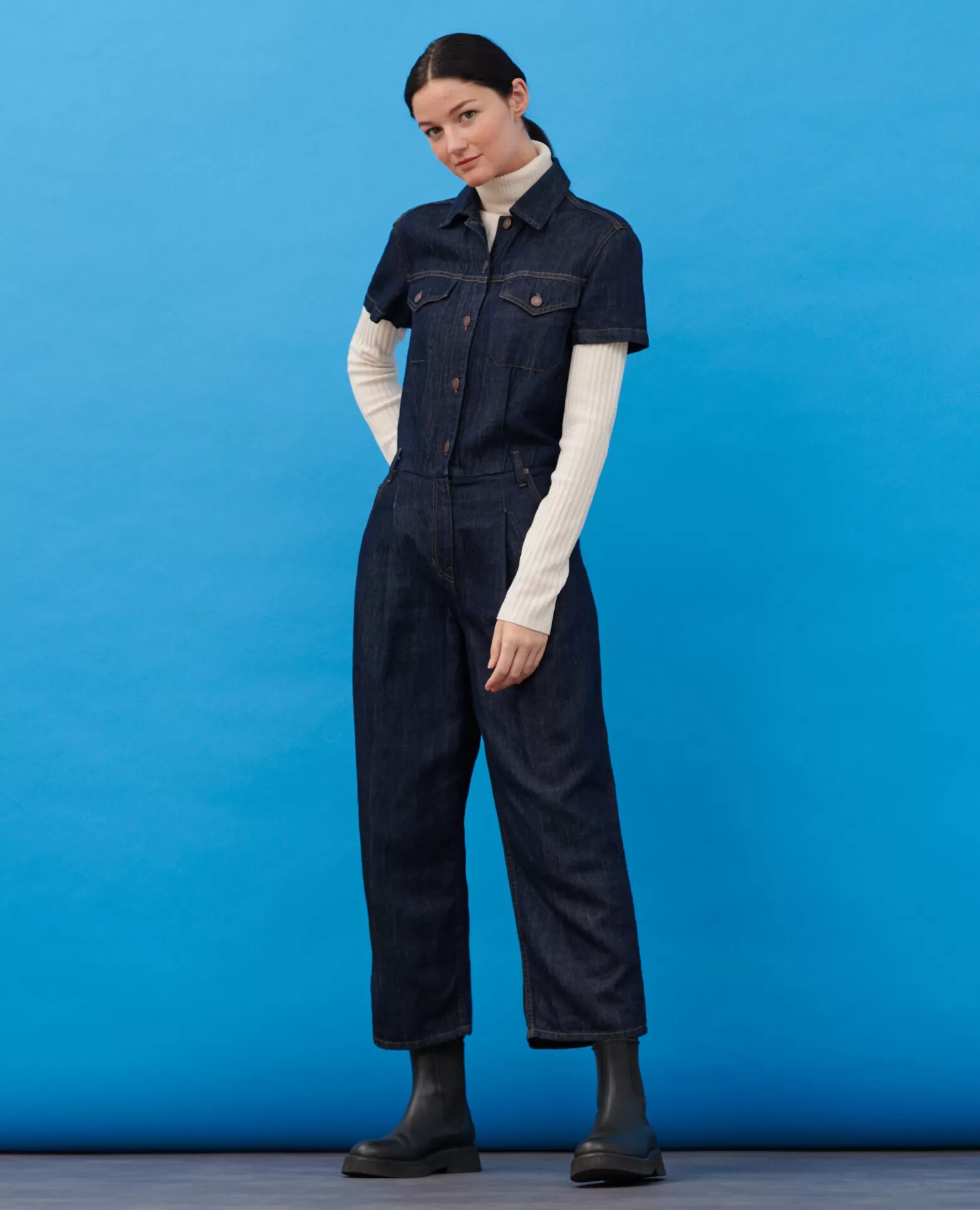 Pantalons | Comptoir des Cotonniers Combinaison En Toile Denim 0681 Rinse Denim