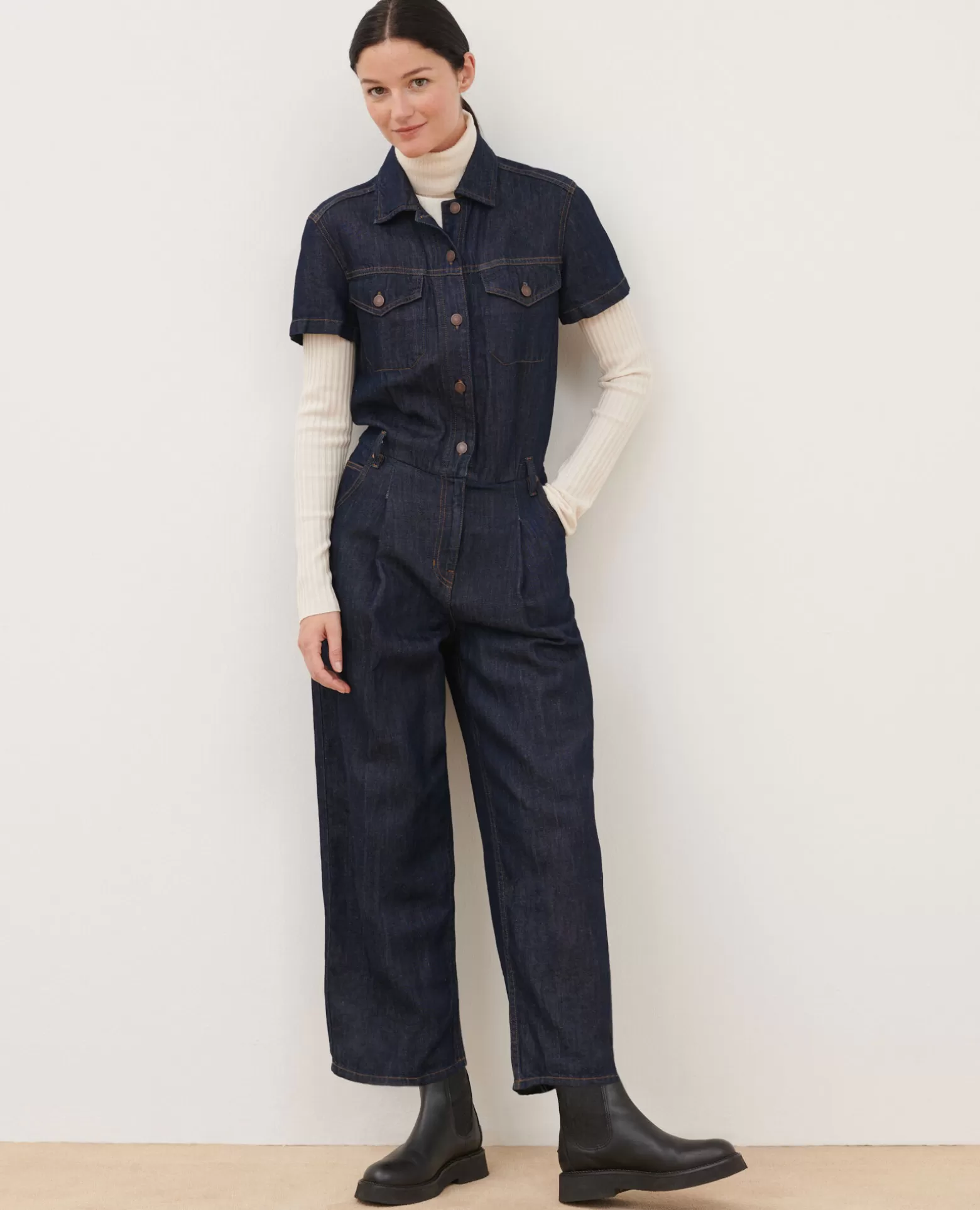 Pantalons | Comptoir des Cotonniers Combinaison En Toile Denim 0681 Rinse Denim