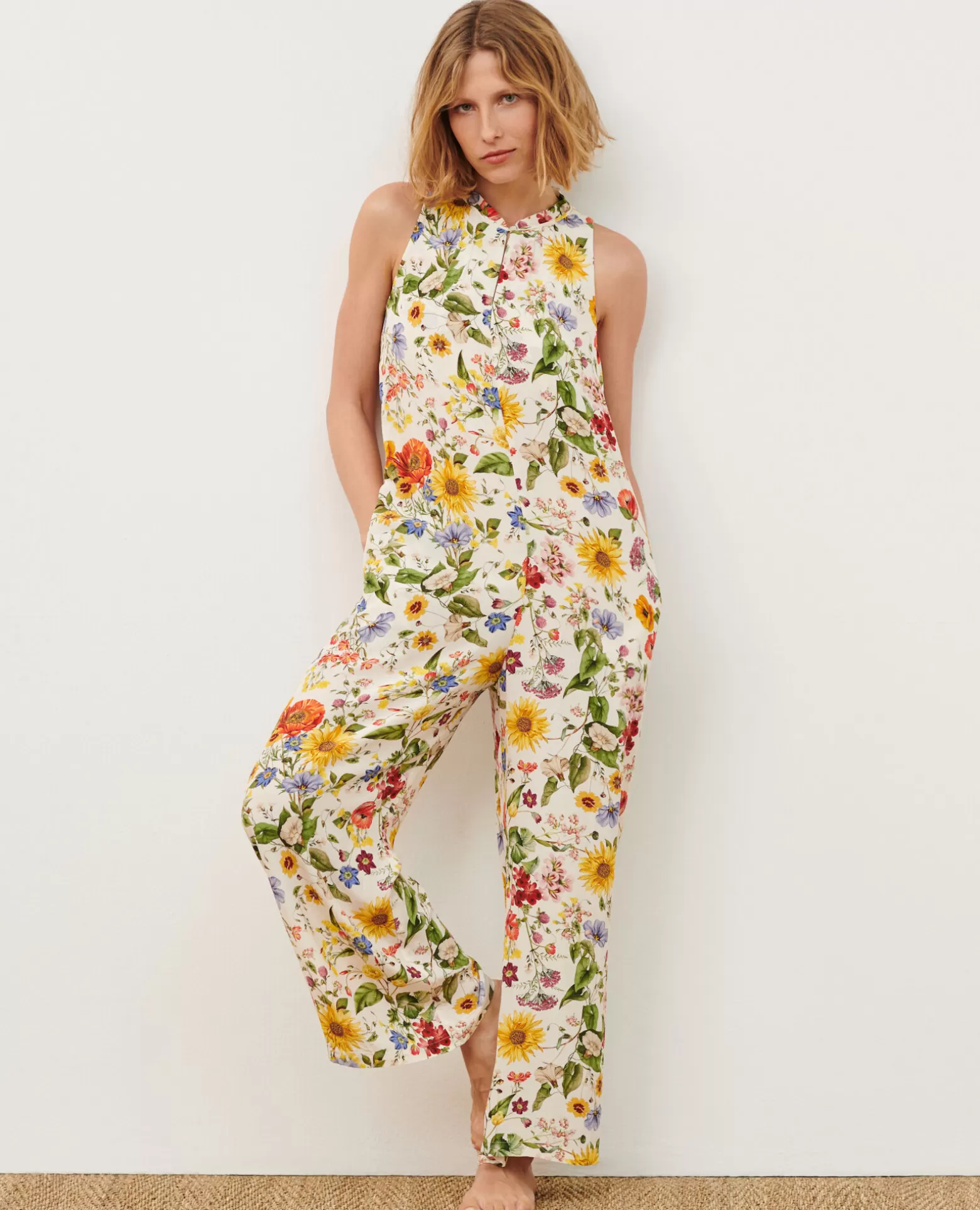 Pantalons | Comptoir des Cotonniers Combinaison Fluide 0020 White Herbier