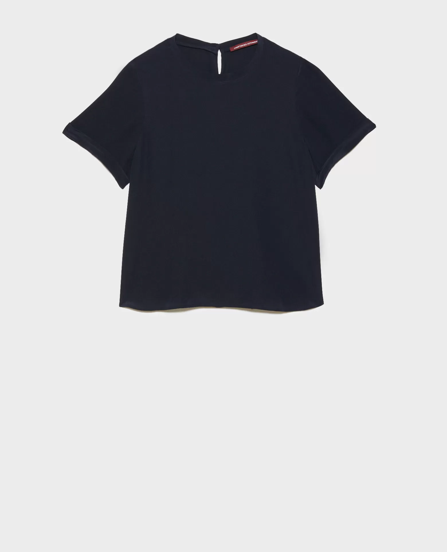 Tops | Comptoir des Cotonniers Corinne - T-Shirt En Soie 7012C 69 Navy