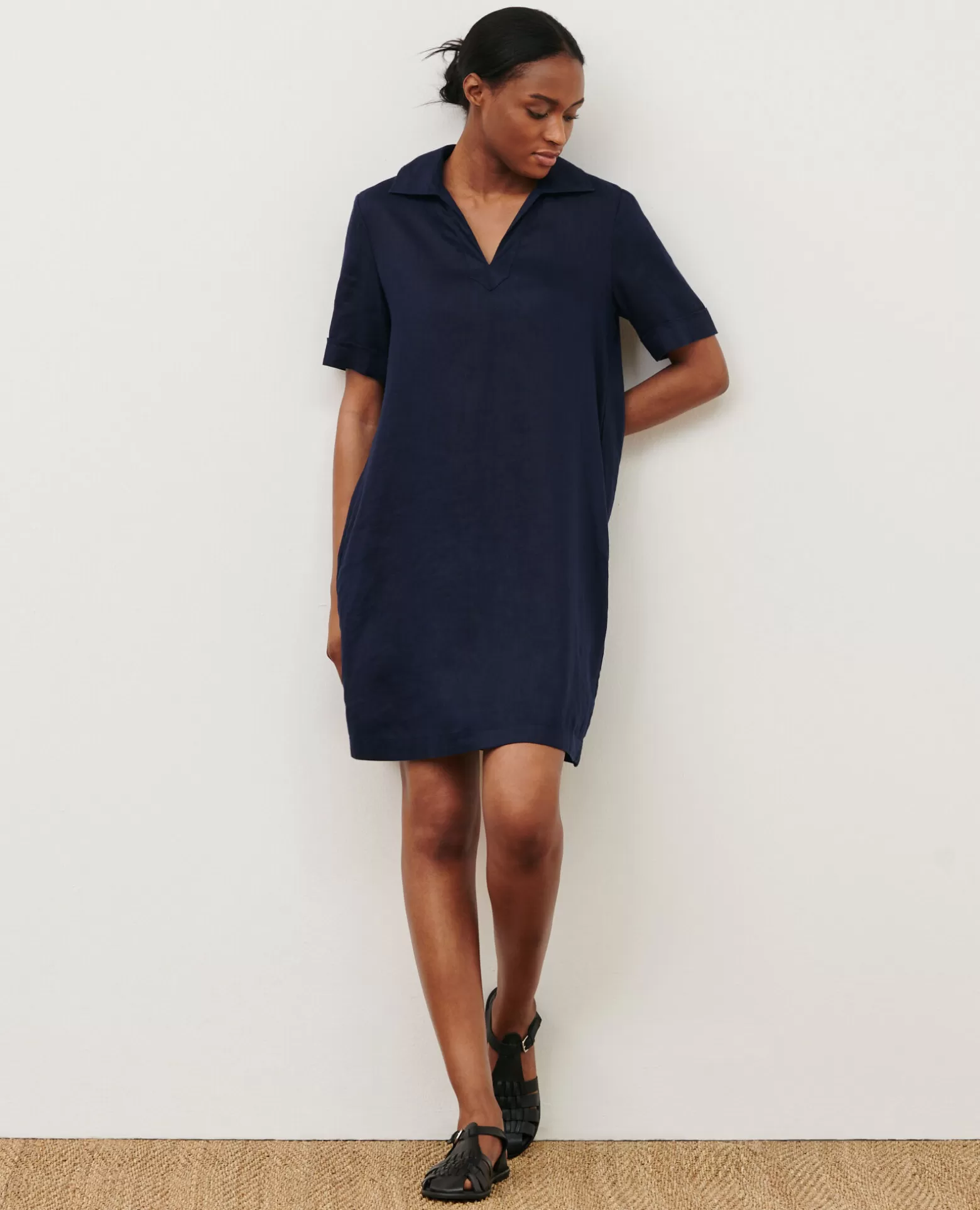 Robes | Comptoir des Cotonniers Daisy - Robe Iconique En Lin 68 Blue