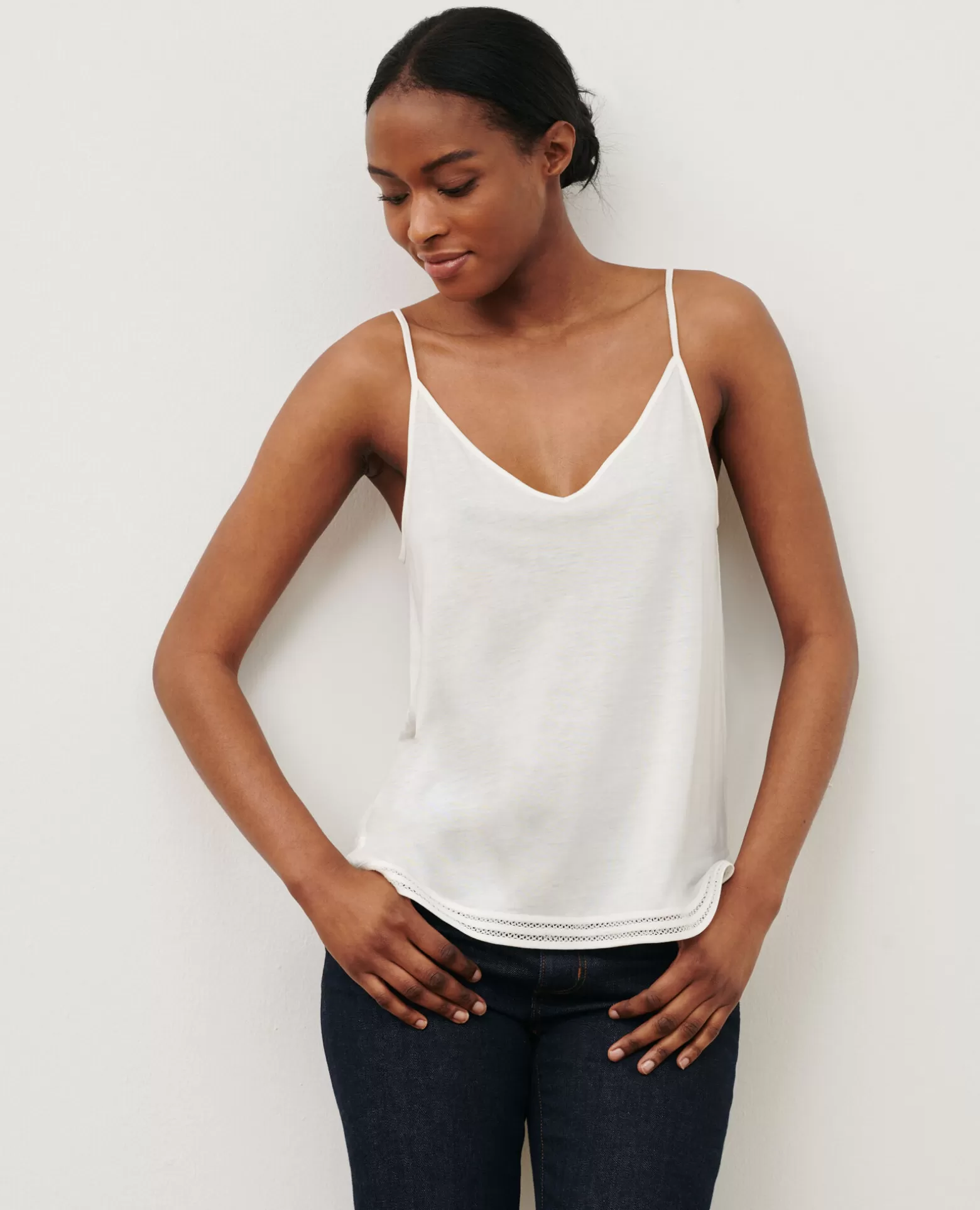 Tops | Comptoir des Cotonniers Debardeur En Coton Melange 06 Gray
