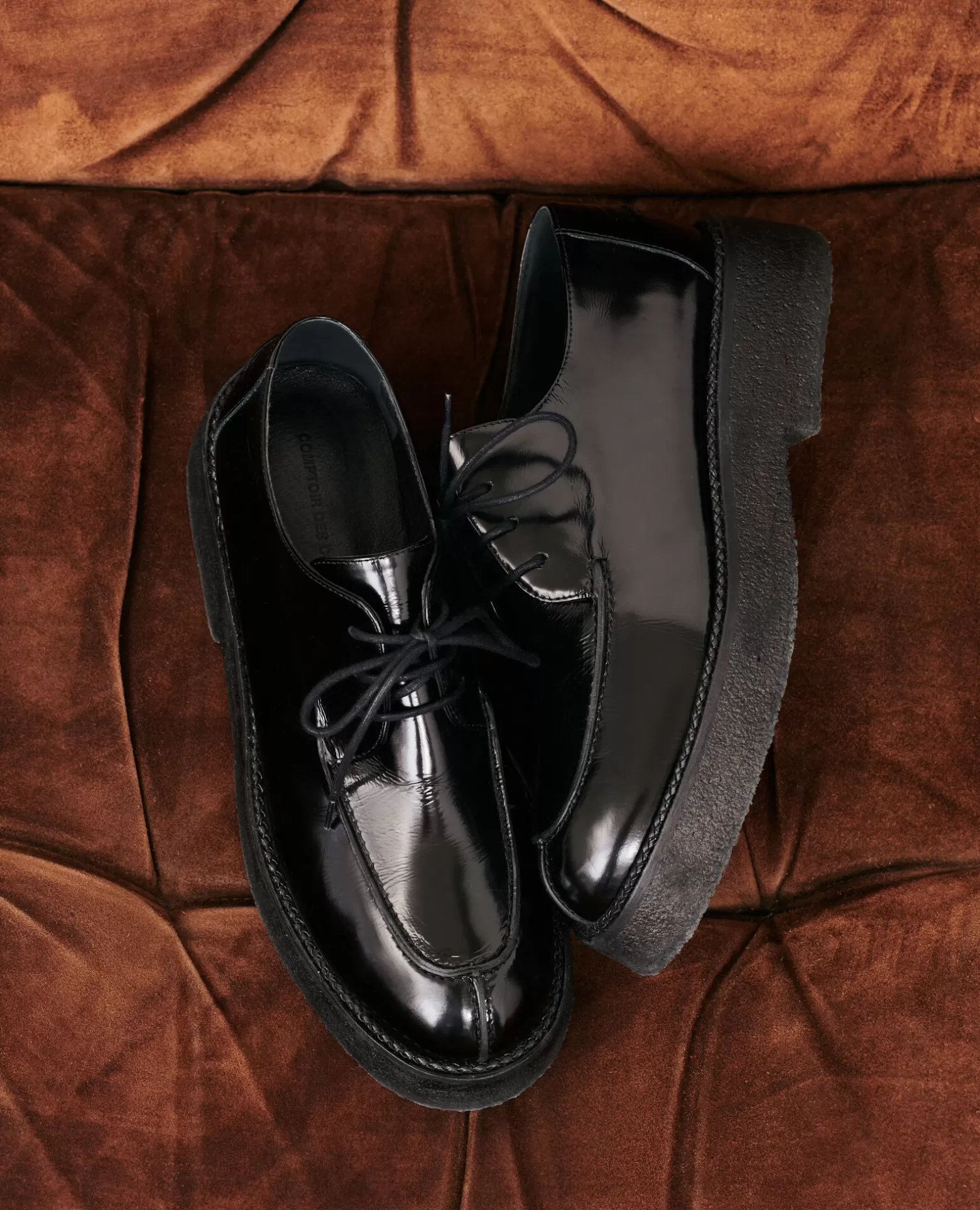 Chaussures | Comptoir des Cotonniers Derbies En Cuir Brillant 4216 Black_Beauty