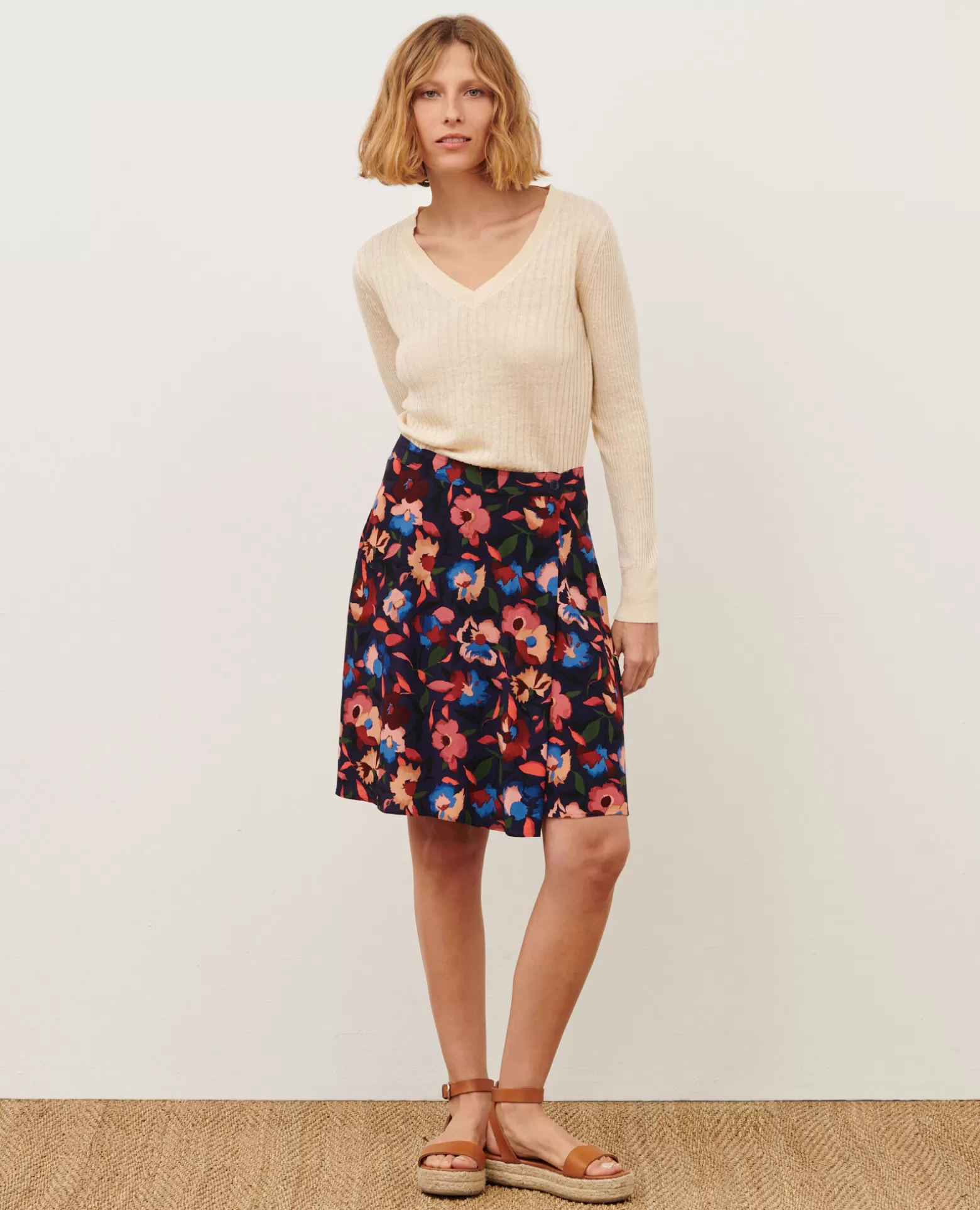 Jupes & Shorts | Comptoir des Cotonniers Jupe Courte Imprimee 8858 69 Navy Print