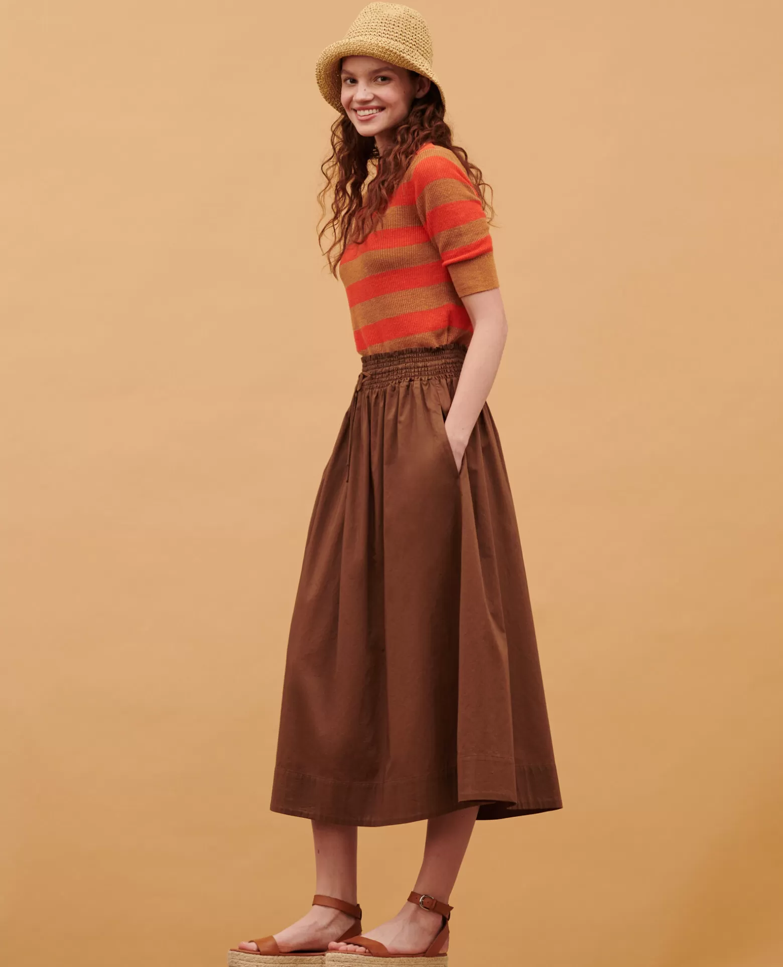 Jupes & Shorts | Comptoir des Cotonniers Jupe Longue En Coton 35 Brown