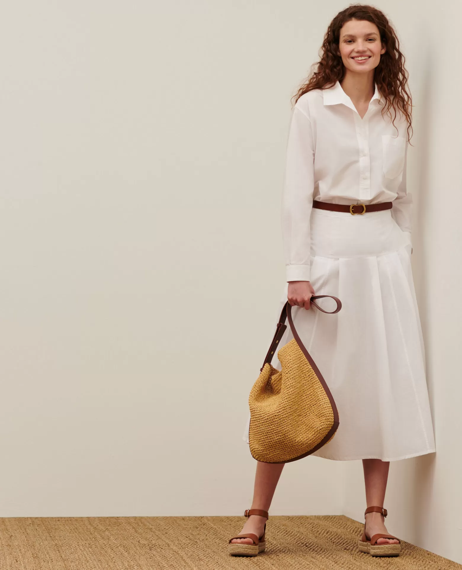 Jupes & Shorts | Comptoir des Cotonniers Jupe Longue En Coton 0007 White