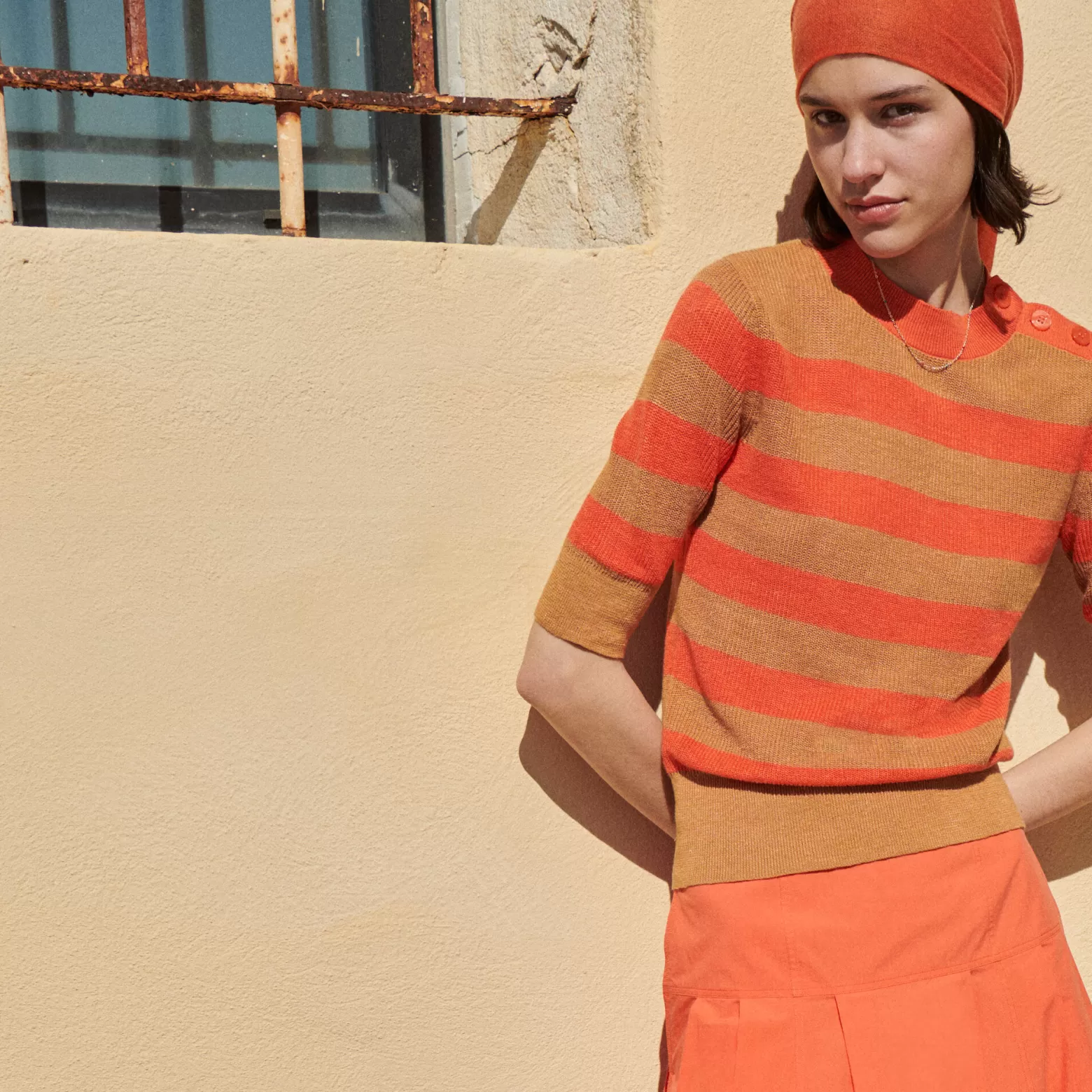 Jupes & Shorts | Comptoir des Cotonniers Jupe Longue En Coton 0250 Tiger Lily Orange
