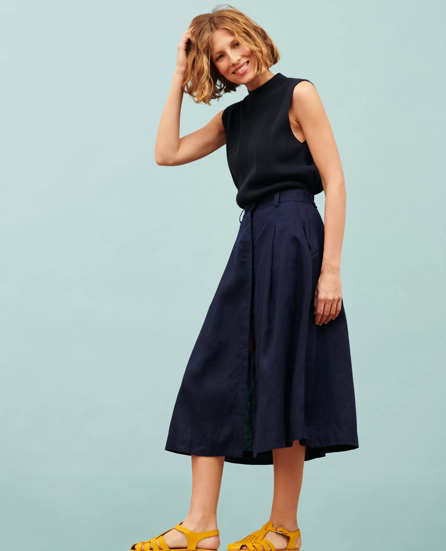 Jupes & Shorts | Comptoir des Cotonniers Jupe Longue En Lin 68 Blue
