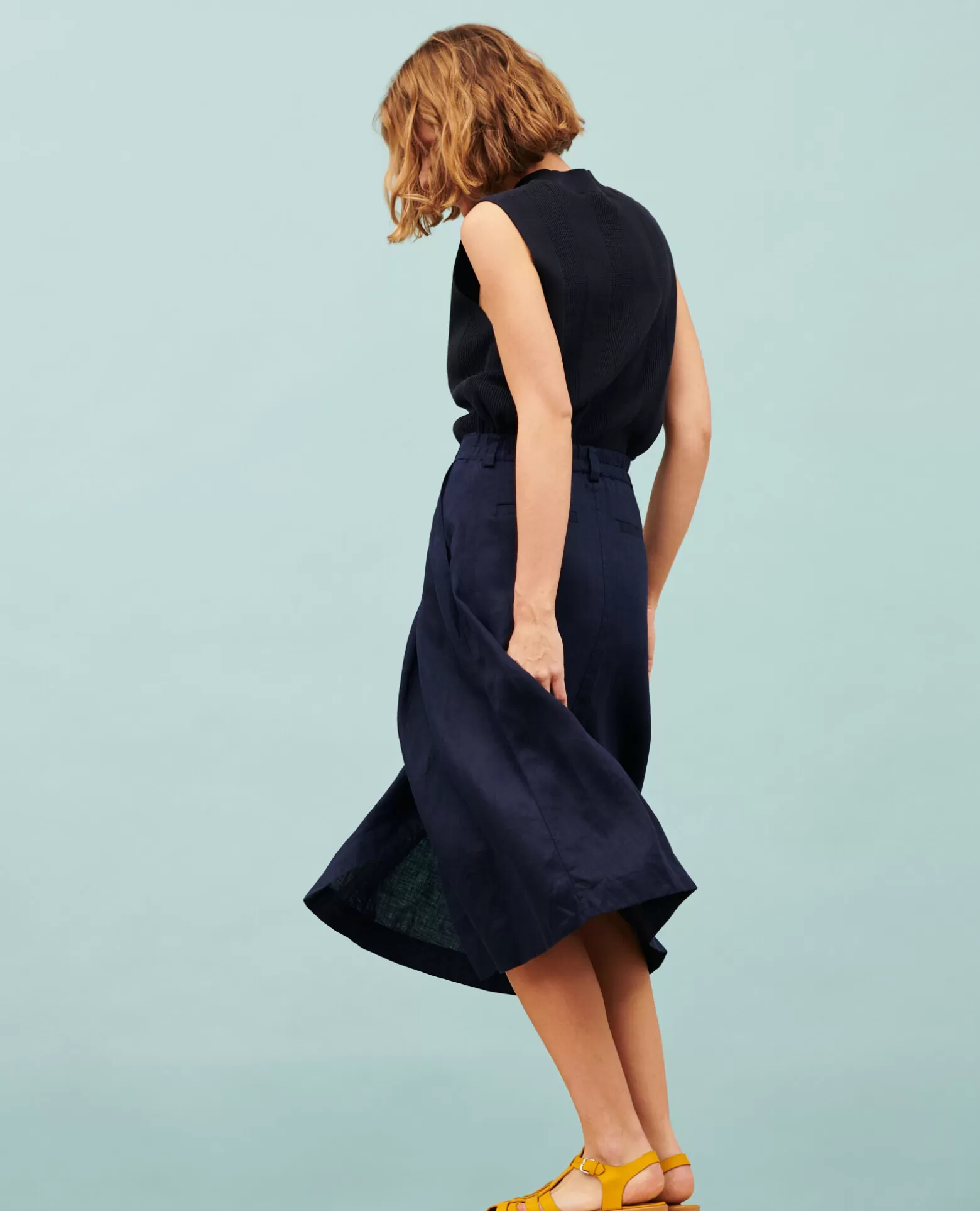 Jupes & Shorts | Comptoir des Cotonniers Jupe Longue En Lin 68 Blue