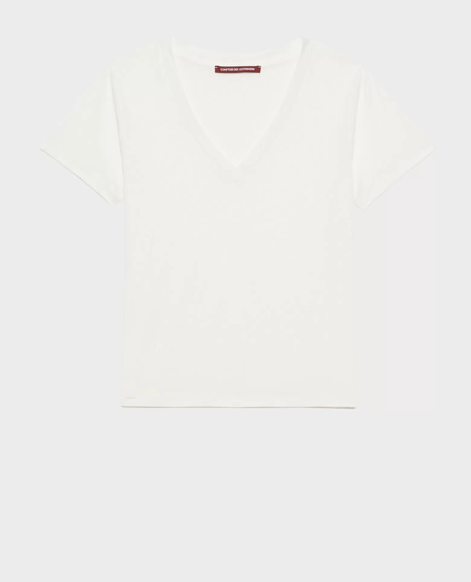Tops | Comptoir des Cotonniers Lea - T-Shirt Fluide Col V Cloud Dancer