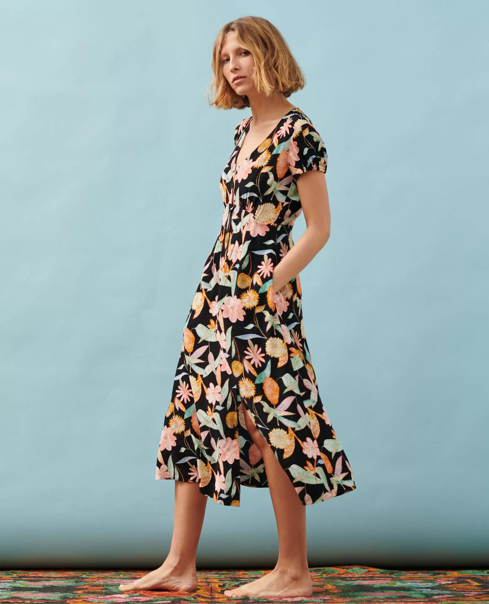 Robes | Comptoir des Cotonniers Ludivine - Robe Longue 0909 Black Aubepine