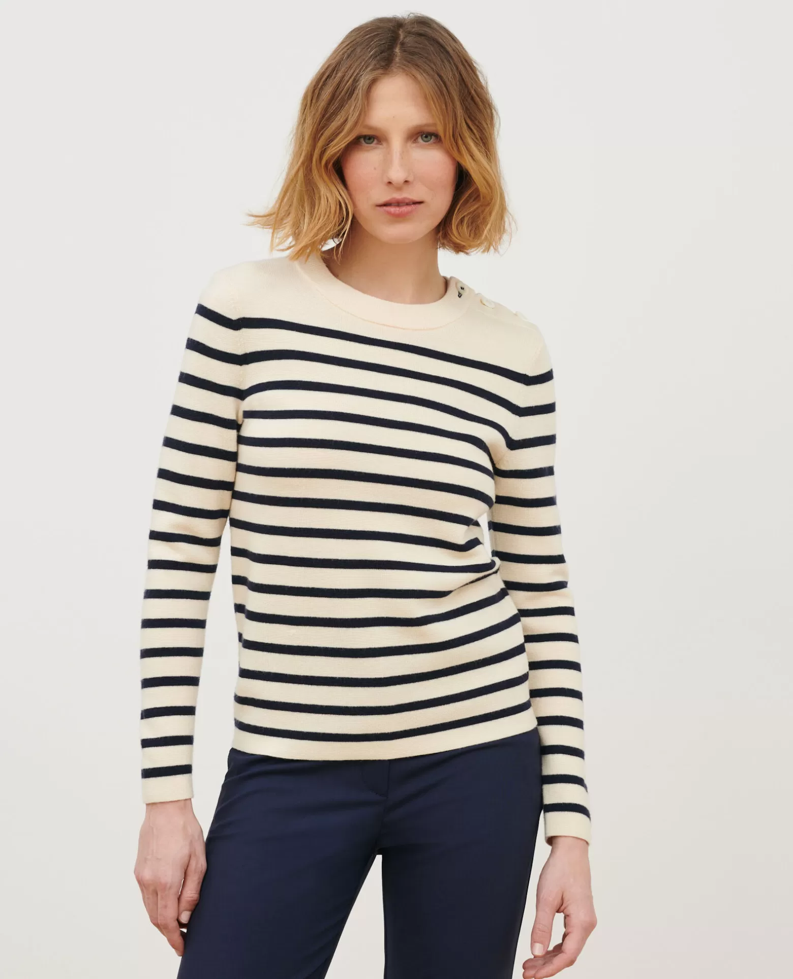 Maille | Comptoir des Cotonniers Maddy - Pull Marin En Laine Merinos Stp Jtst Nsky