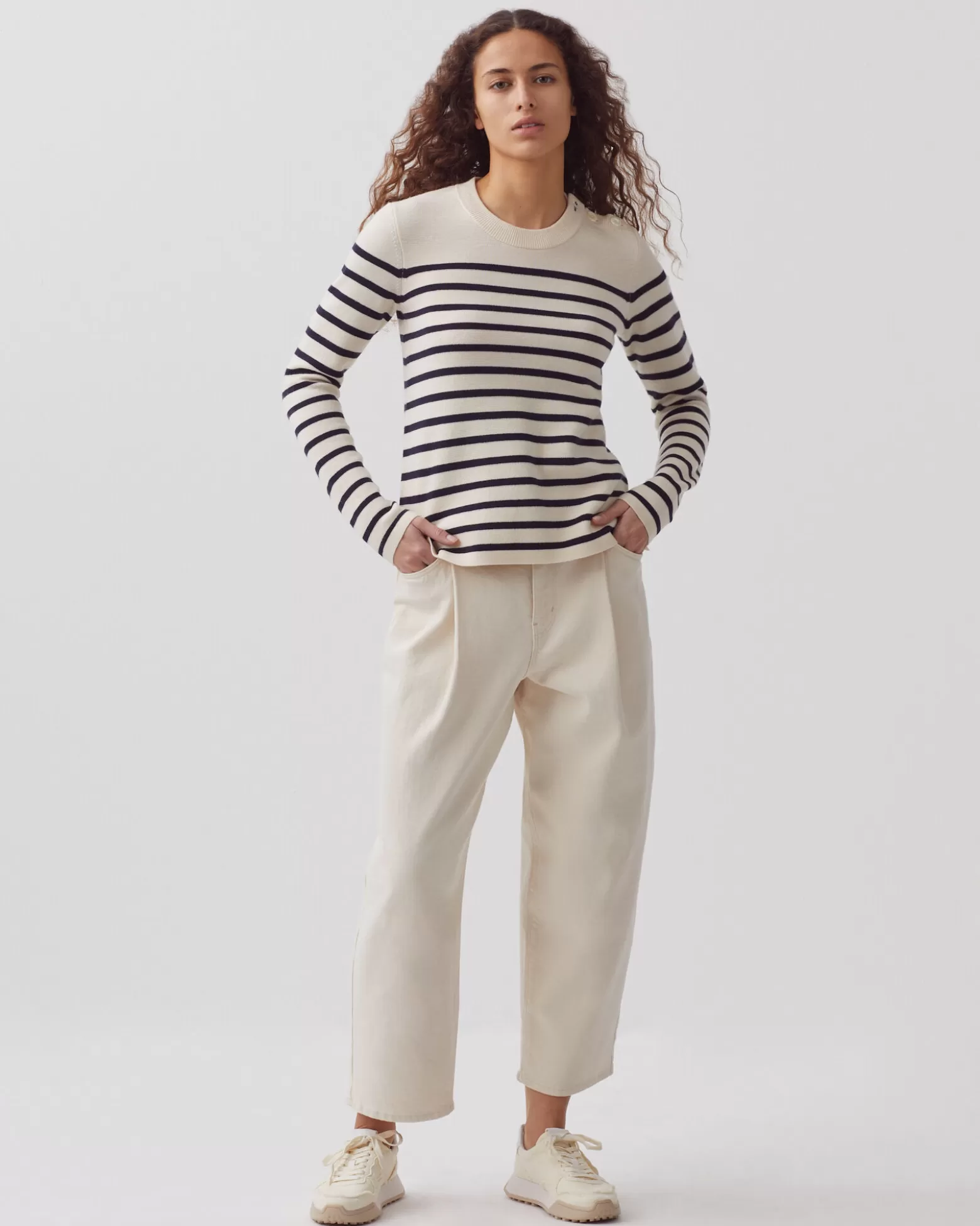 Maille | Comptoir des Cotonniers Maddy - Pull Marin En Laine Merinos 8842 01 Offwhite