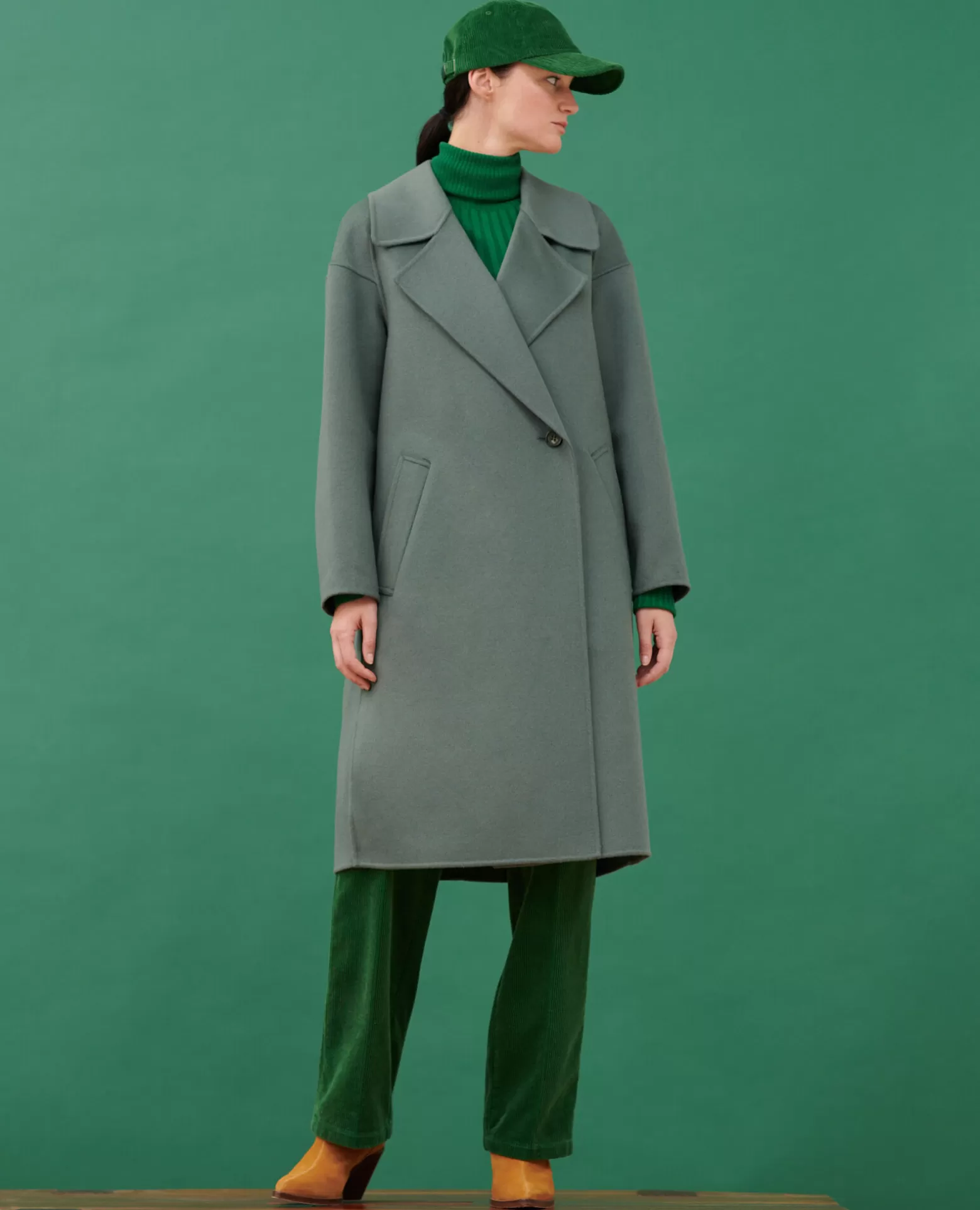Vestes & Trenchs | Comptoir des Cotonniers Manteau Double Face Laine Et Cachemire 8850 54 Green