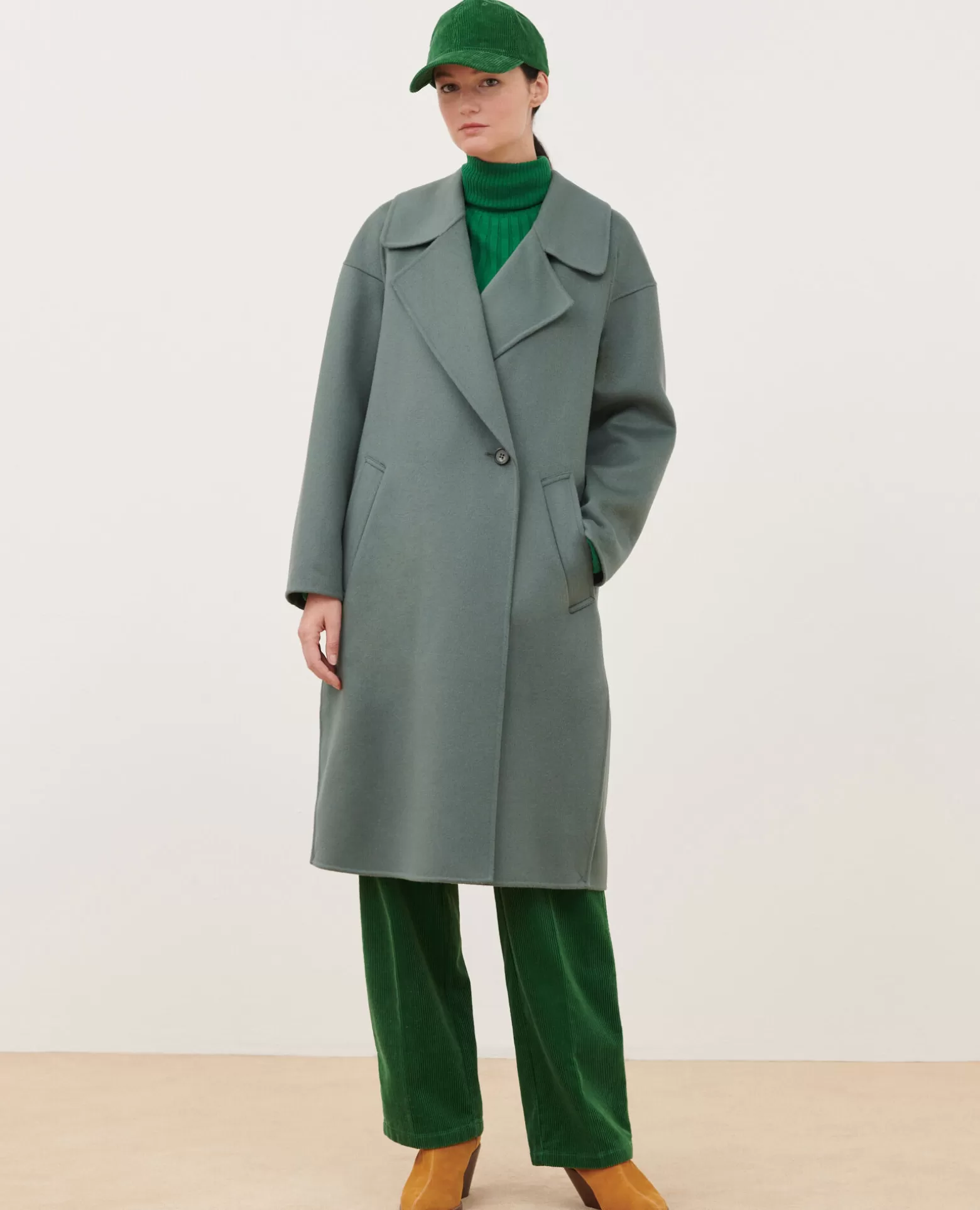 Vestes & Trenchs | Comptoir des Cotonniers Manteau Double Face Laine Et Cachemire 8850 54 Green
