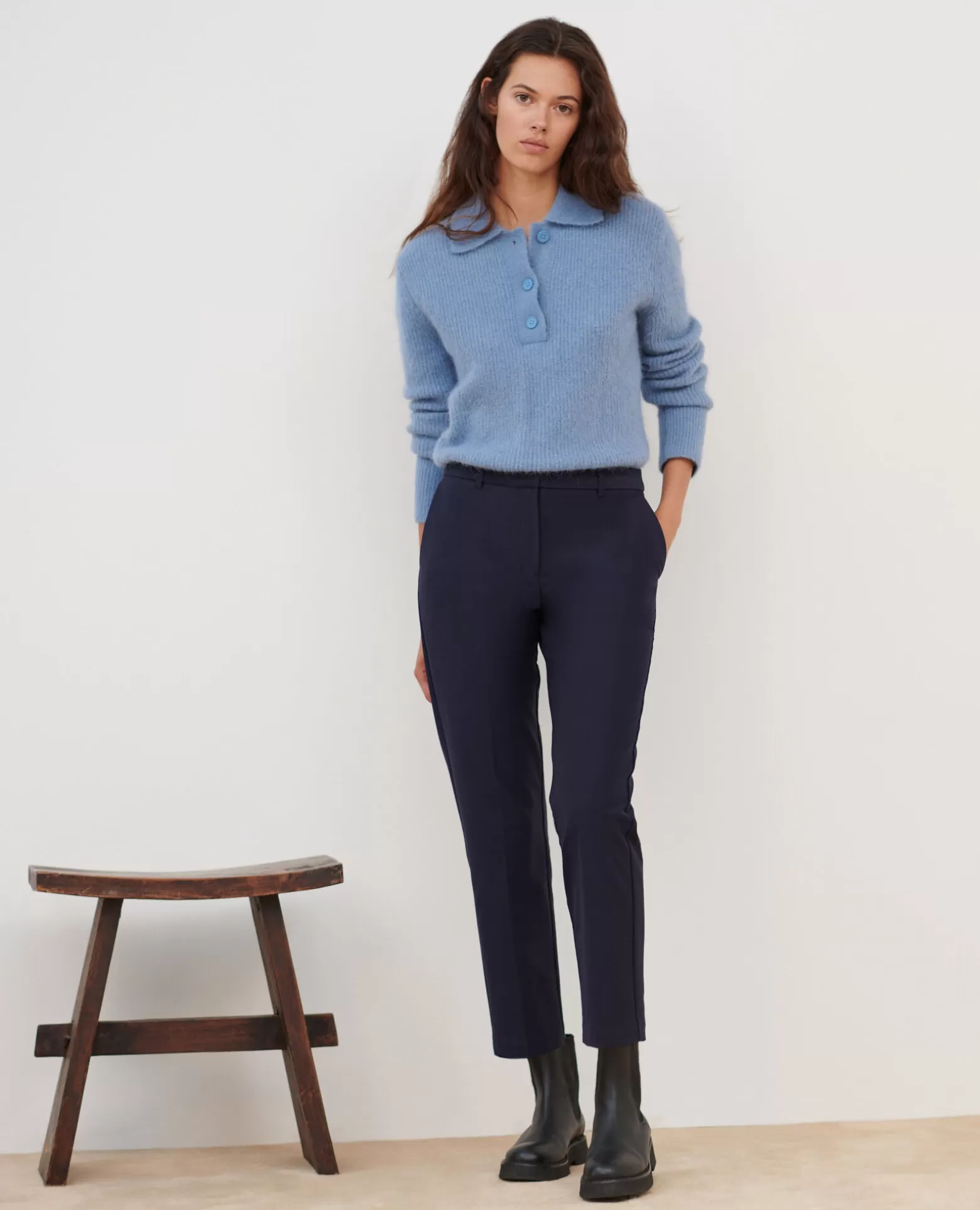 Pantalons | Comptoir des Cotonniers Marguerite - Pantalon Cigarette 4277 Night_Sky