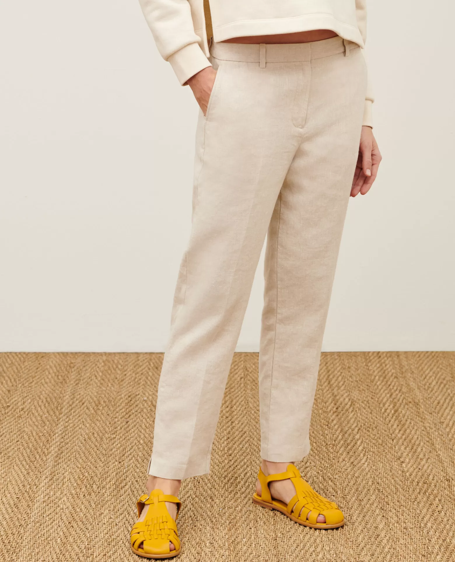Pantalons | Comptoir des Cotonniers Marguerite - Pantalon Cigarette 0310 Beige Natural