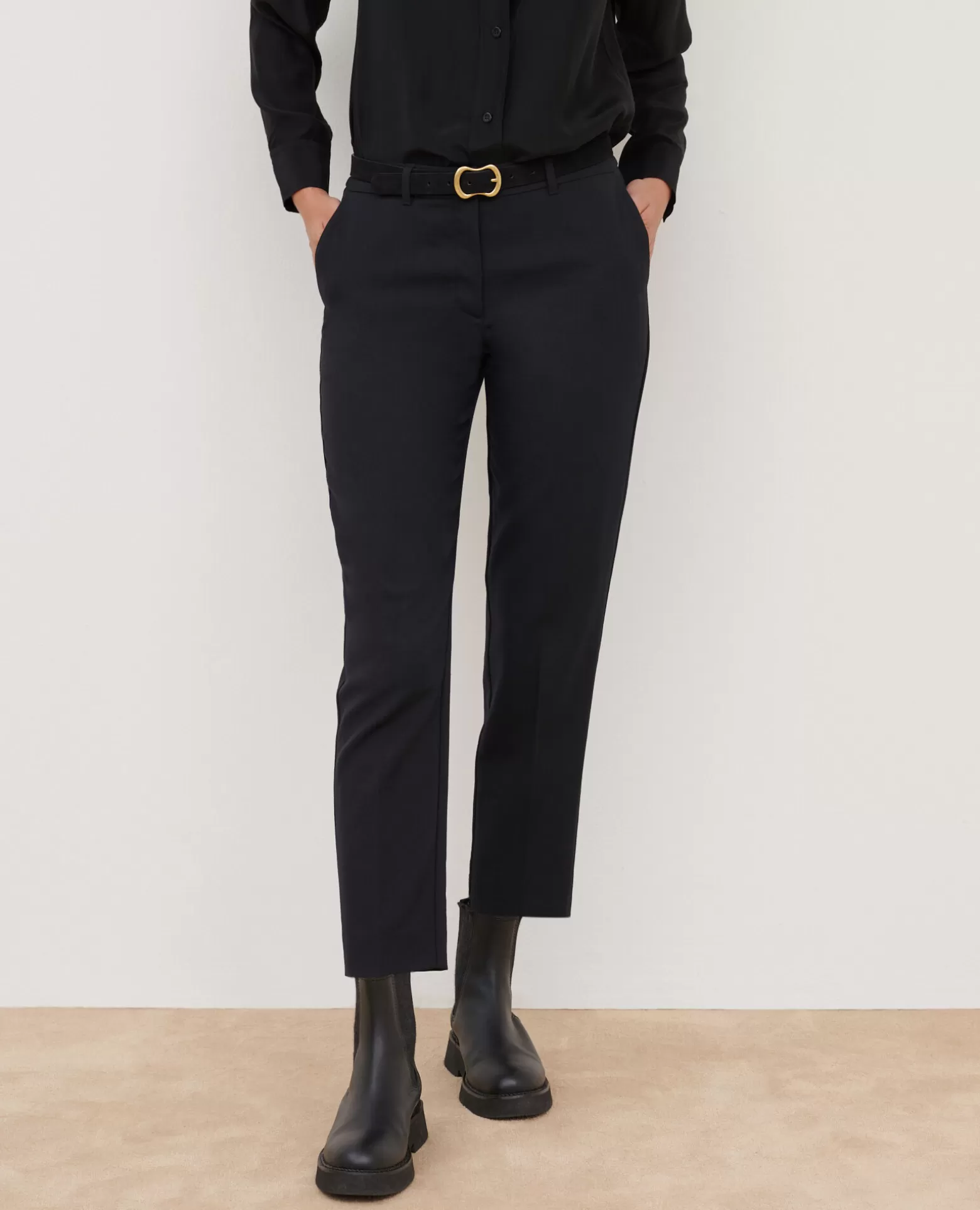 Pantalons | Comptoir des Cotonniers Marguerite - Pantalon Cigarette 4216 Black_Beauty