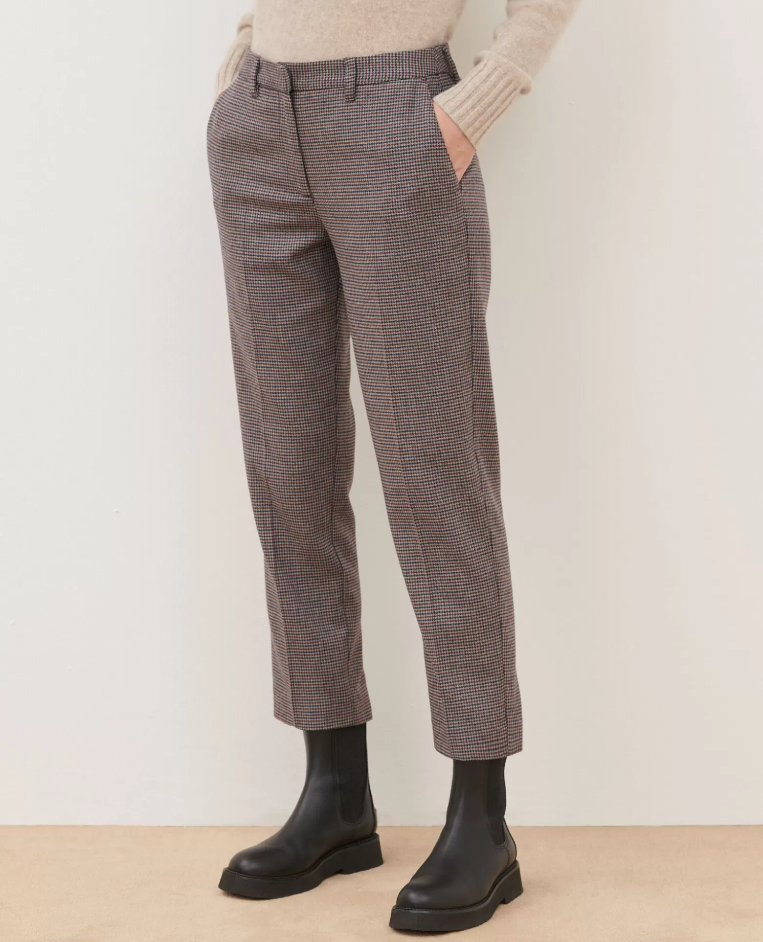 Pantalons | Comptoir des Cotonniers Marguerite - Pantalon Cigarette 8894 03 Gray Check
