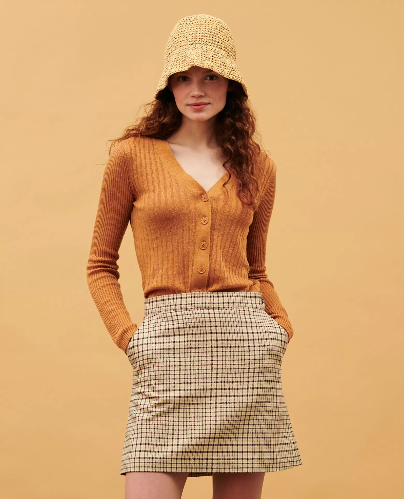Jupes & Shorts | Comptoir des Cotonniers Minijupe A Carreaux 0400 Cream Checks