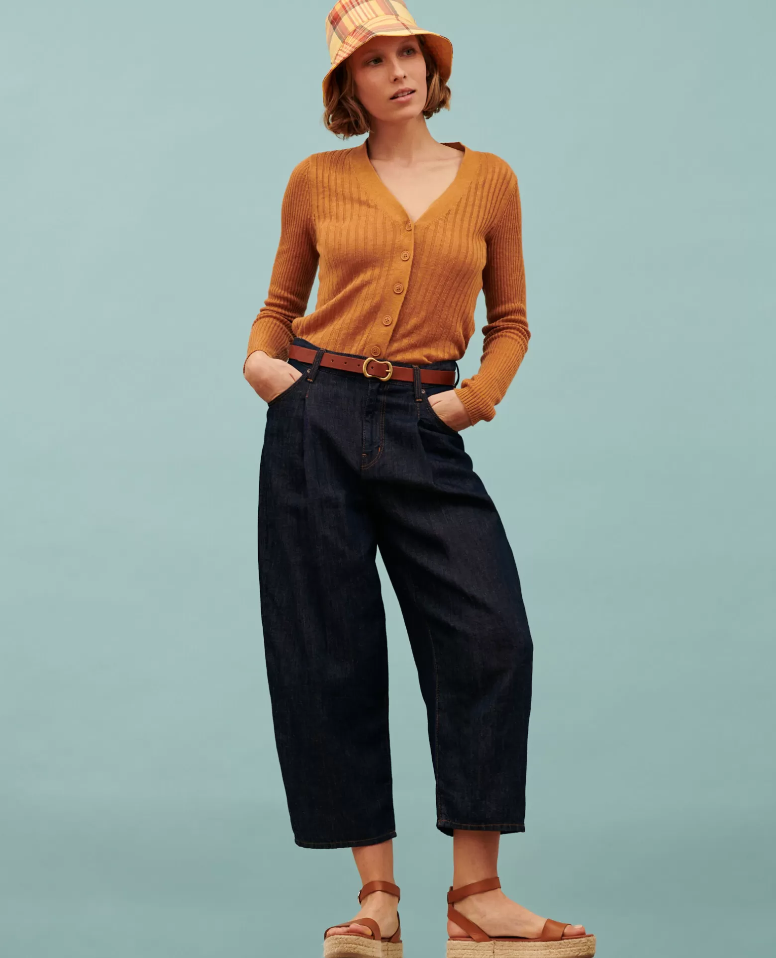 Pantalons | Comptoir des Cotonniers Peggy - Pantalon En Toile Denim 0681 Rinse Denim