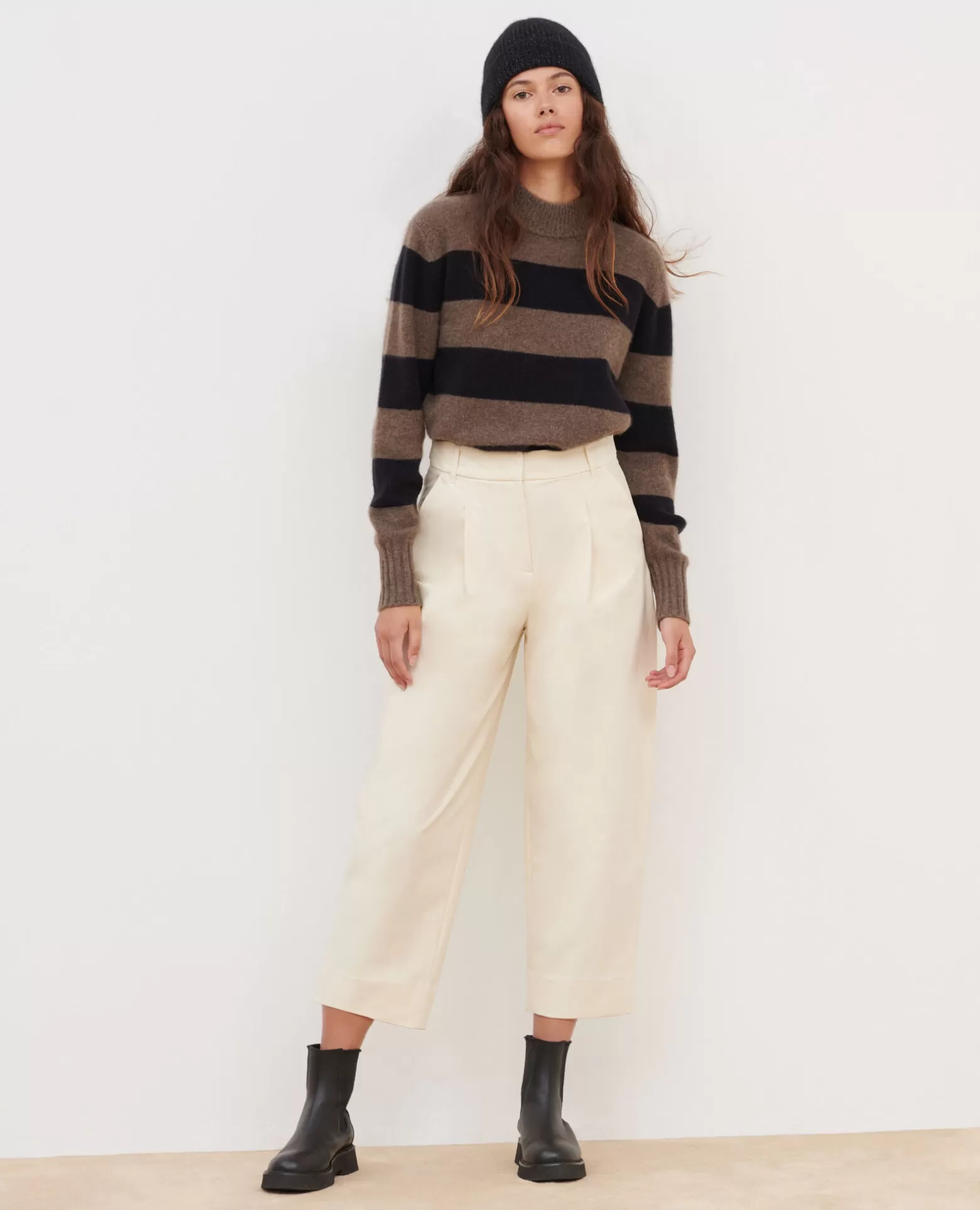 Pantalons | Comptoir des Cotonniers Peggy - Pantalon En Twill De Jersey 4142 Ecru