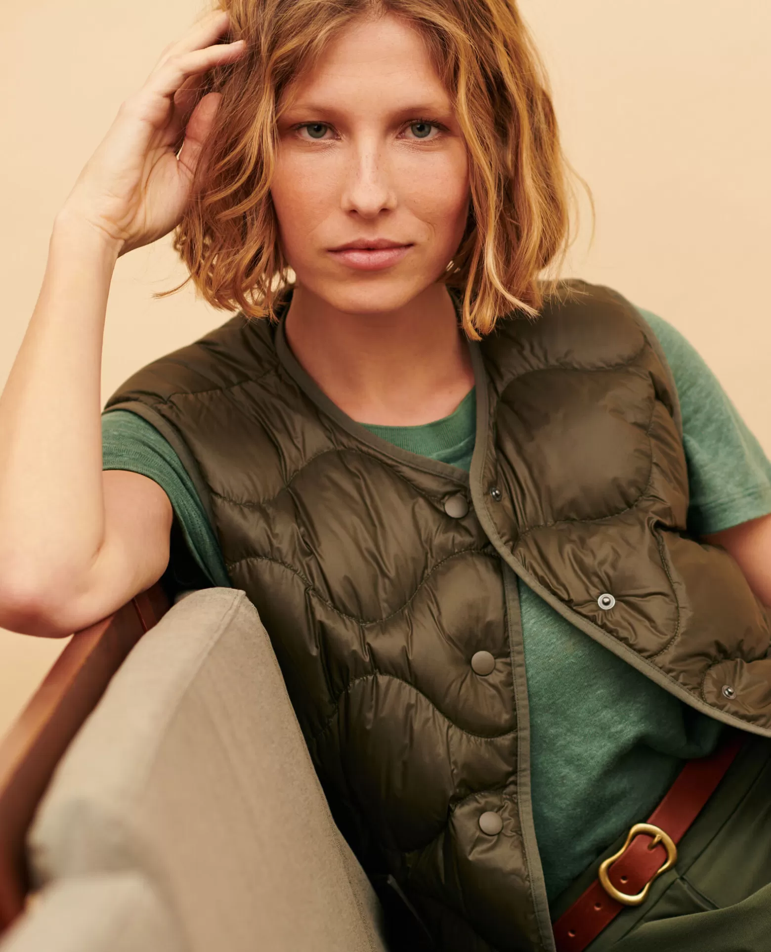 Vestes & Trenchs | Comptoir des Cotonniers Plume - Veste Sans Manches 0380 Sea Turtle Green