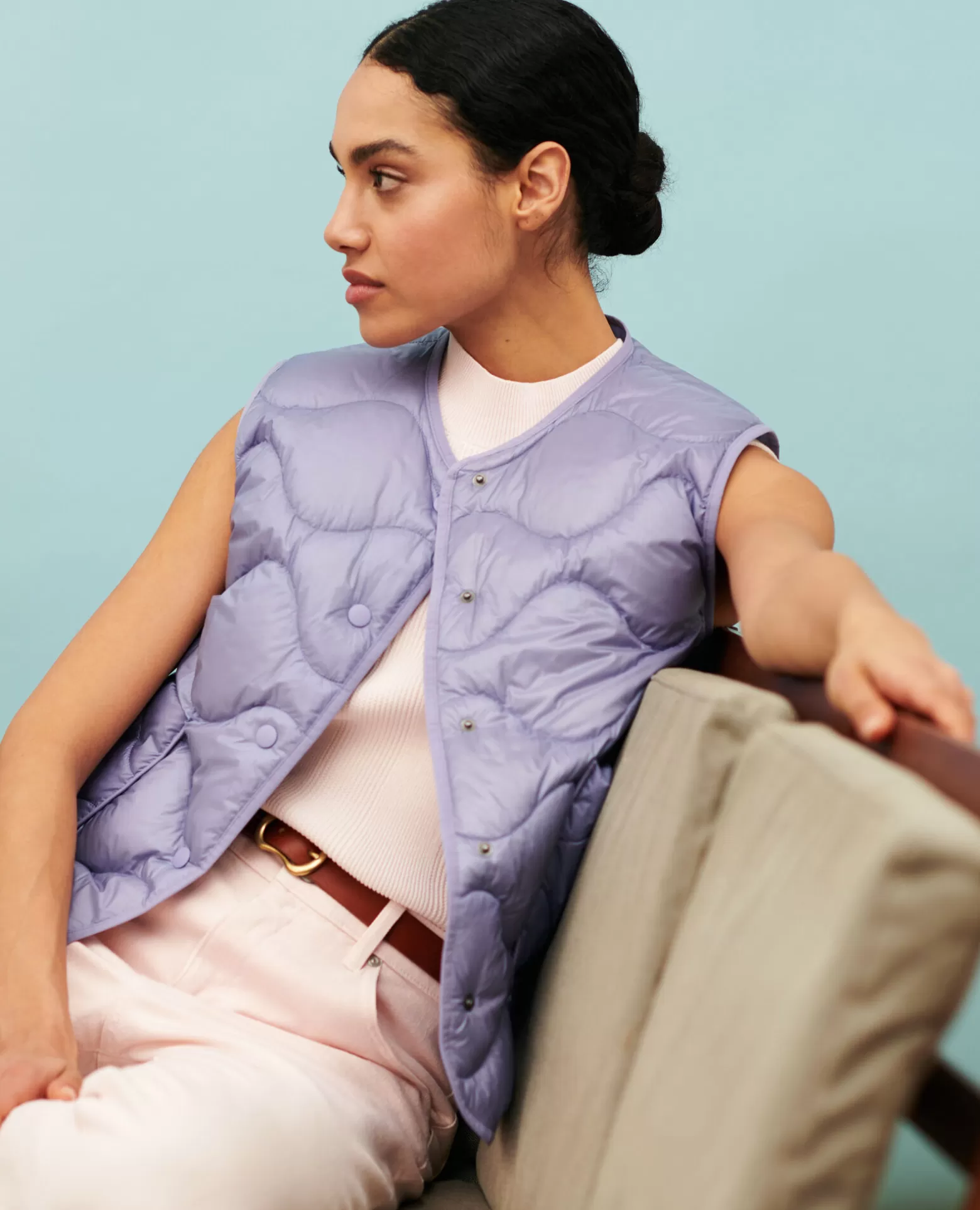 Vestes & Trenchs | Comptoir des Cotonniers Plume - Veste Sans Manches 0720 Persian Violet