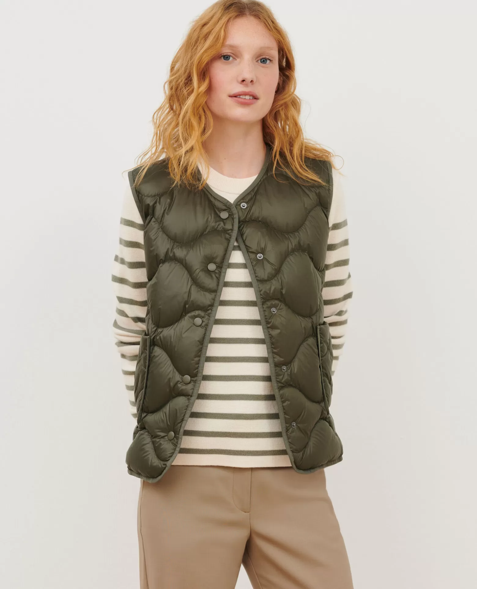 Vestes & Trenchs | Comptoir des Cotonniers Plume - Veste Sans Manches 0380 Sea Turtle Green