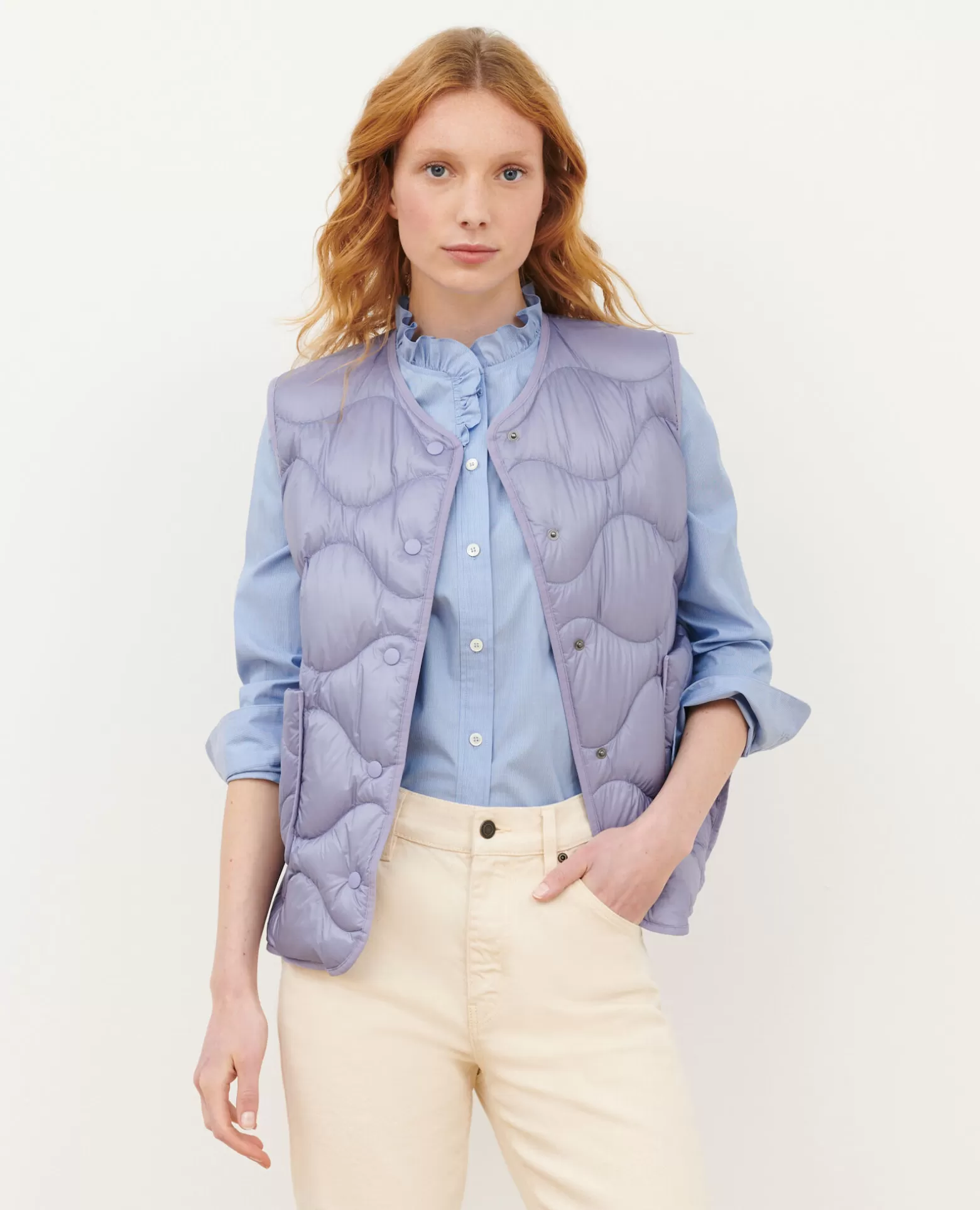 Vestes & Trenchs | Comptoir des Cotonniers Plume - Veste Sans Manches 0720 Persian Violet