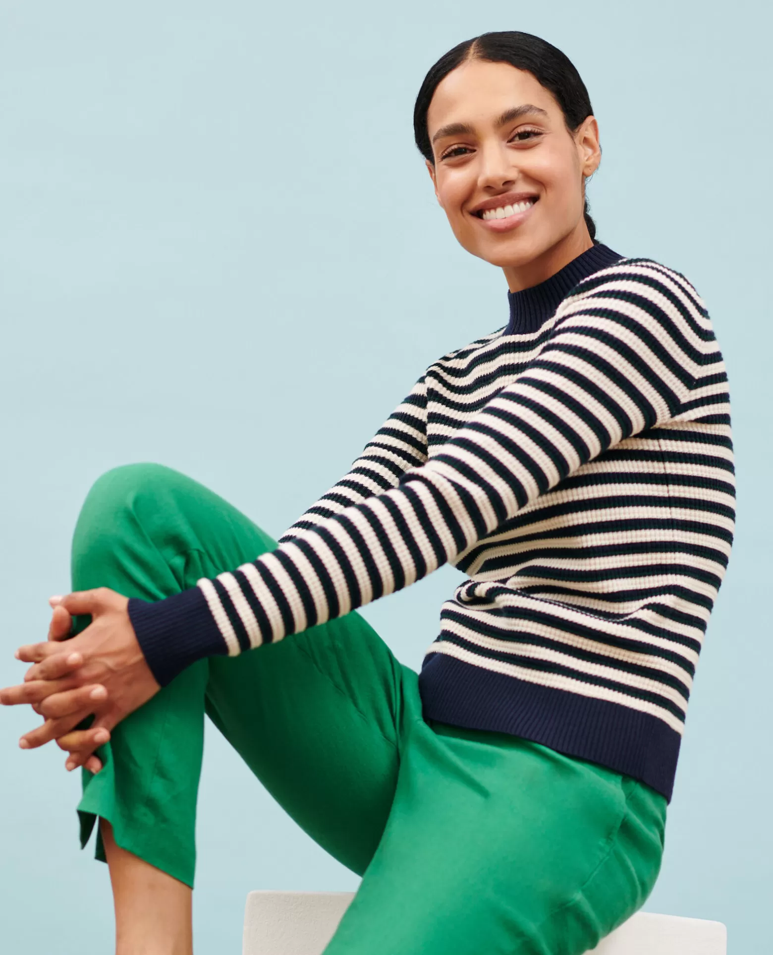 Maille | Comptoir des Cotonniers Pull A Rayures En Laine Merinos 8870 69 Navy Stripe