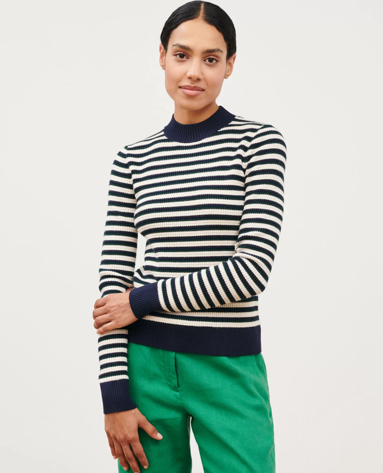 Maille | Comptoir des Cotonniers Pull A Rayures En Laine Merinos 8870 69 Navy Stripe