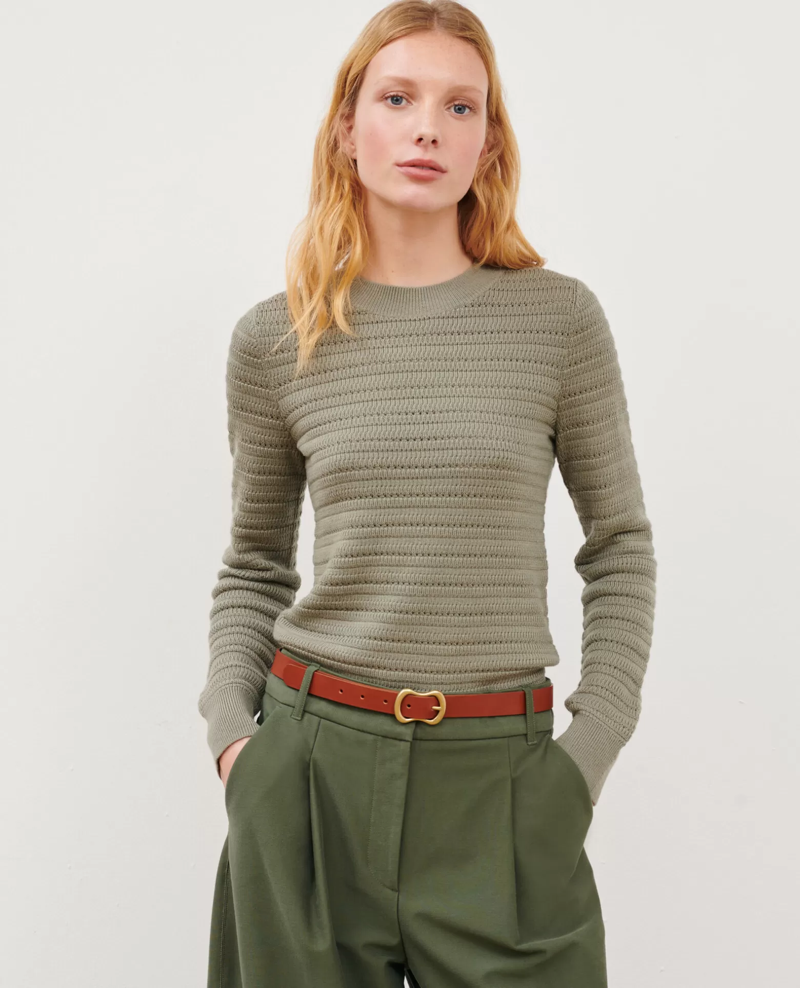 Maille | Comptoir des Cotonniers Pull Ajoure En Laine Merinos 0560 Vetiver