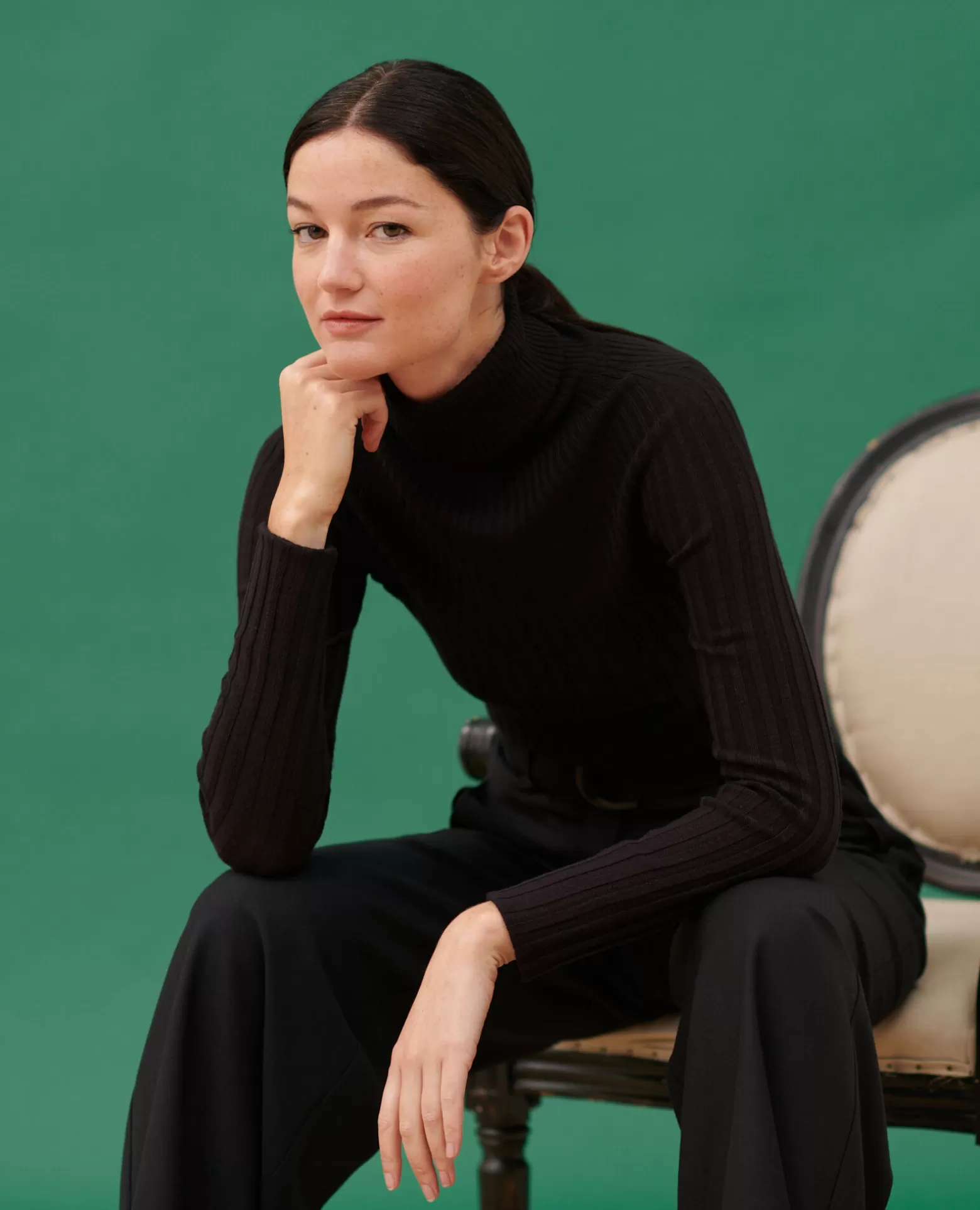 Maille | Comptoir des Cotonniers Pull Chaussette En Laine Merinos 8853 09 Black