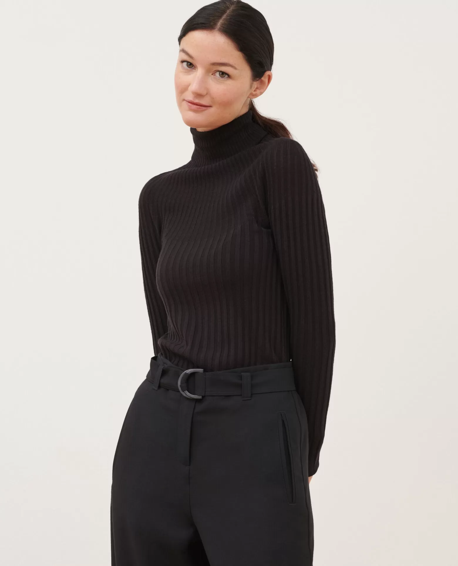 Maille | Comptoir des Cotonniers Pull Chaussette En Laine Merinos 8853 09 Black